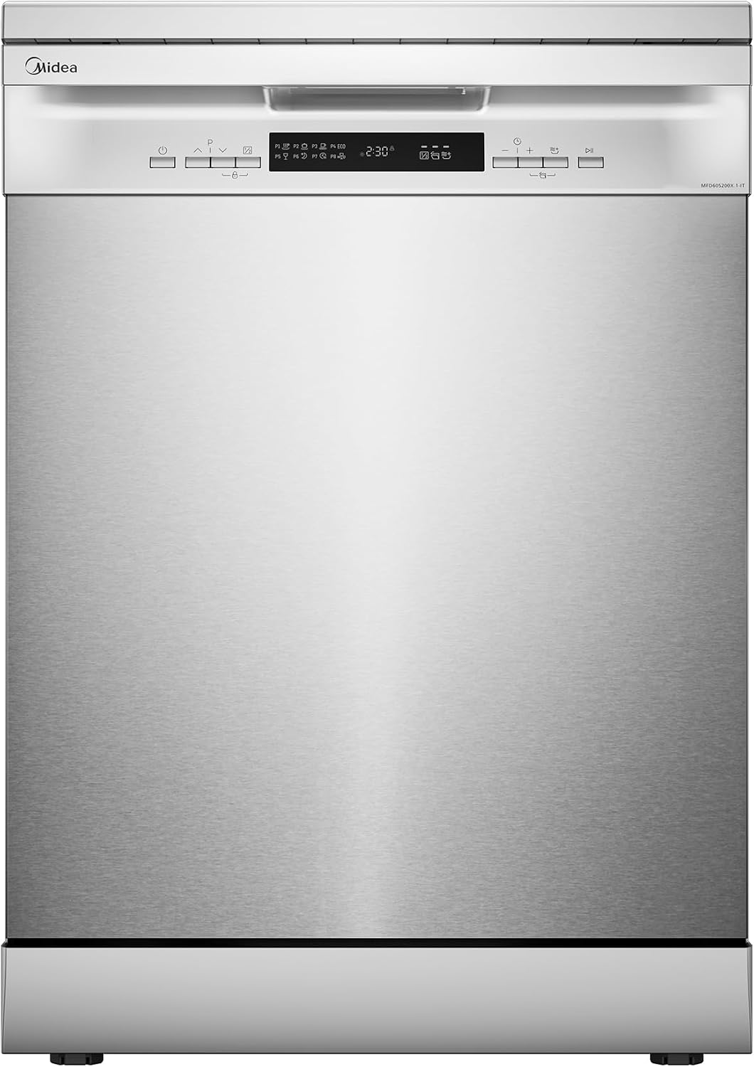 Midea MFD60S200X 1 IT lavastoviglie libera installazione - 14 coperti 60 cm - inox - 8 programmi LED-Nestgetmart