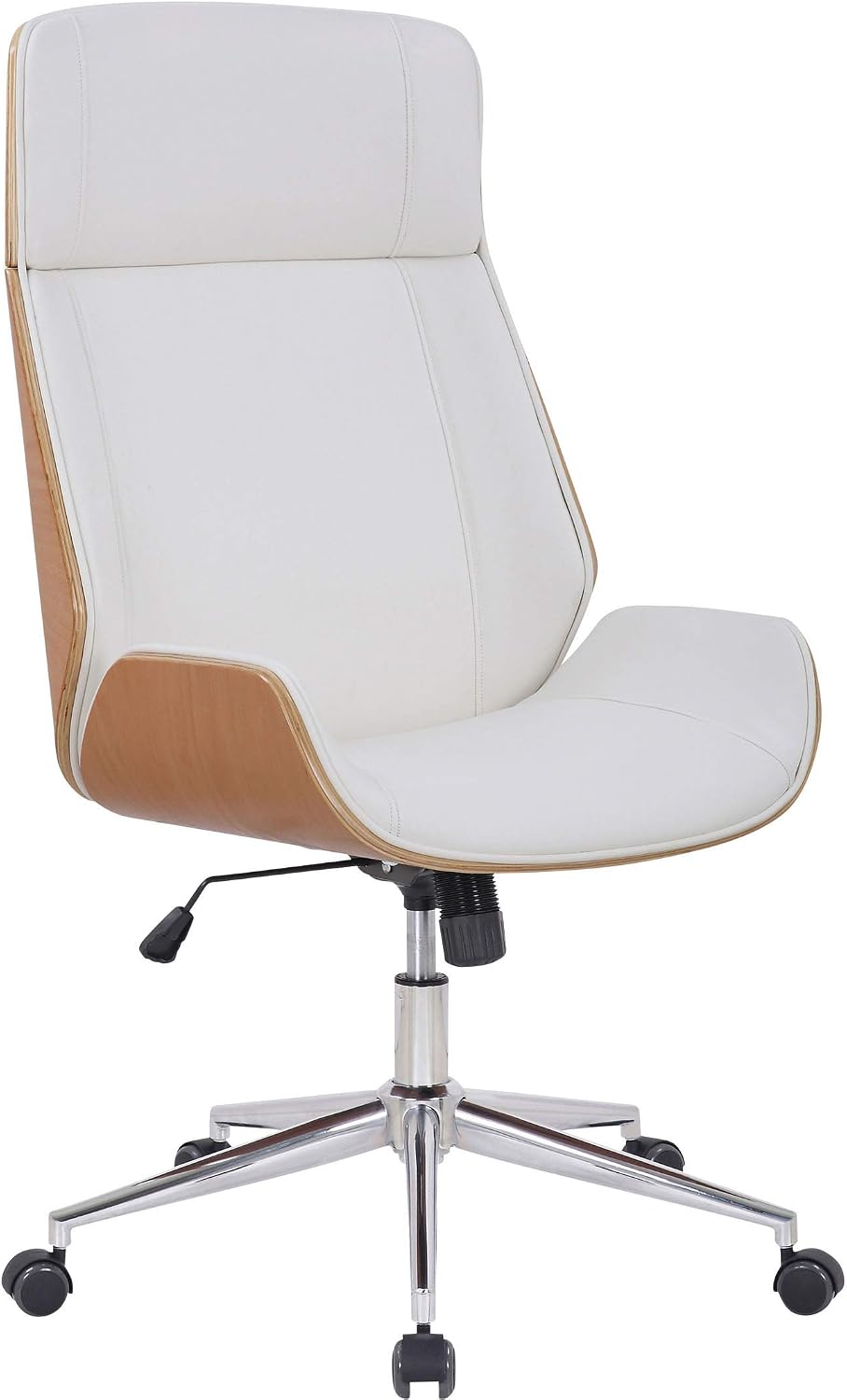 Sedia ufficio CLP Varel - natura bianco con braccioli - metallo girevole - altezza regolabile-Nestgetmart