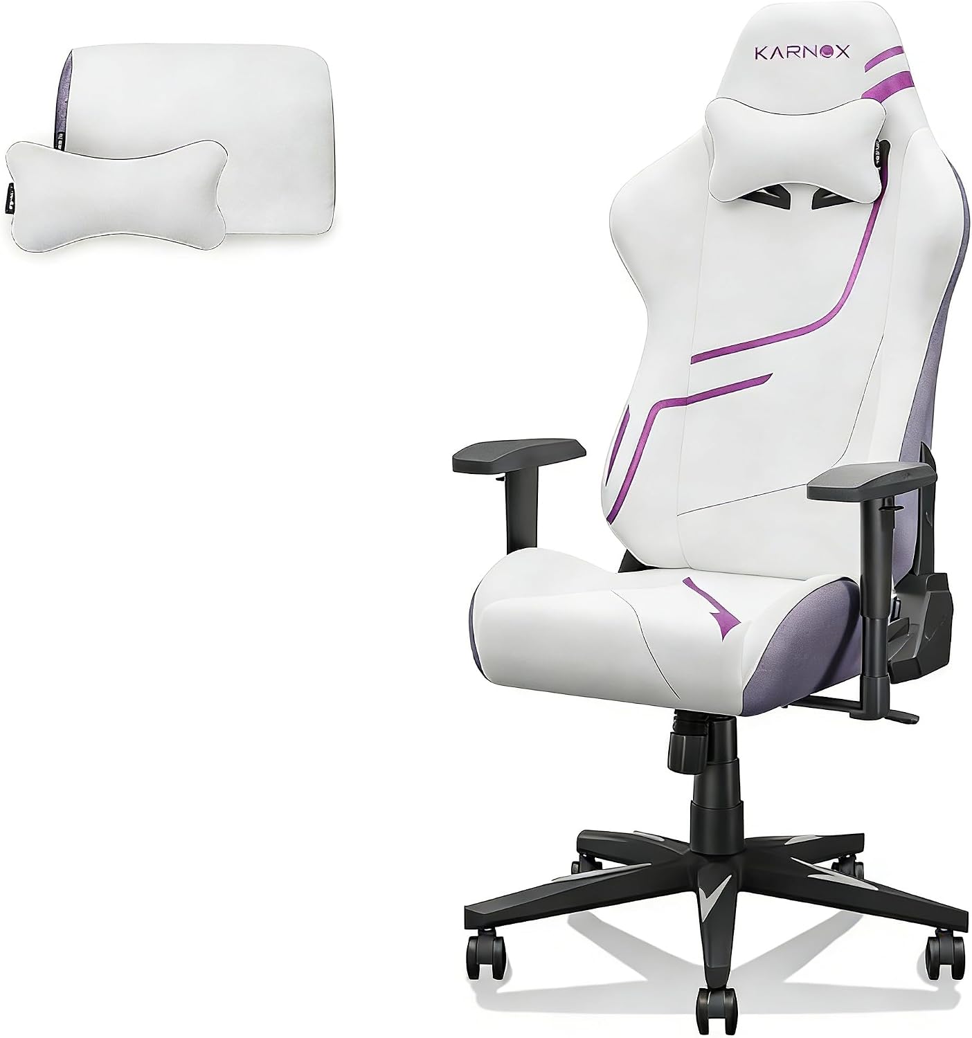 Sedia gaming ergonomica - bianca tessuto schiuma - braccioli 4D - inclinazione da 90 a 155 gradi-Nestgetmart