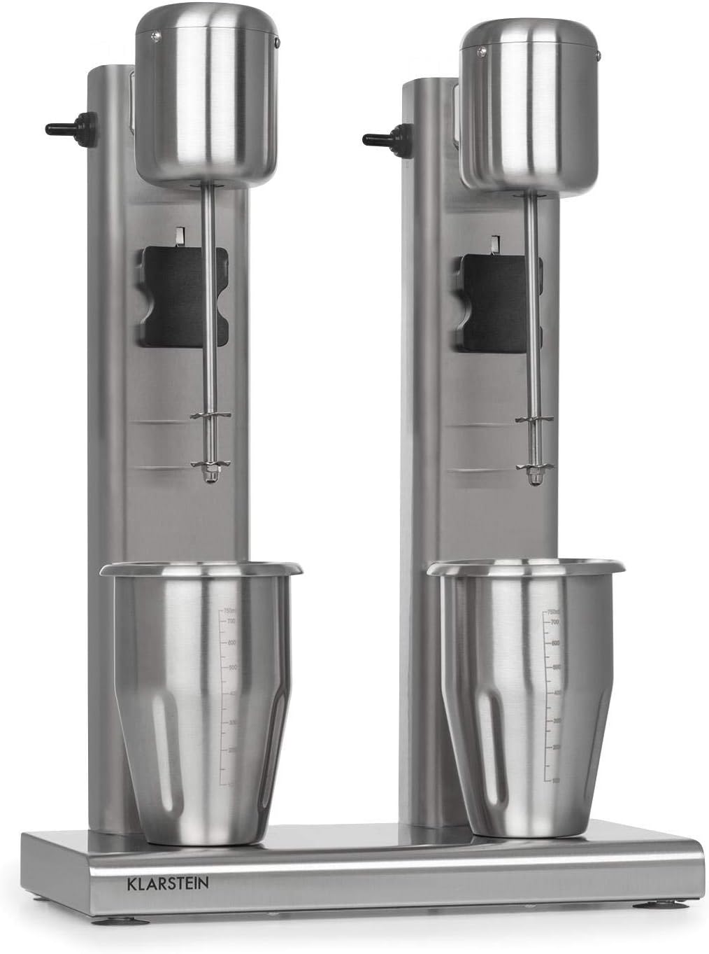 KLARSTEIN Kraftpaket II Pro mixer doppio - 2 bicchieri inox da 1 L - 160 W - argento per milkshake e cocktail-Nestgetmart
