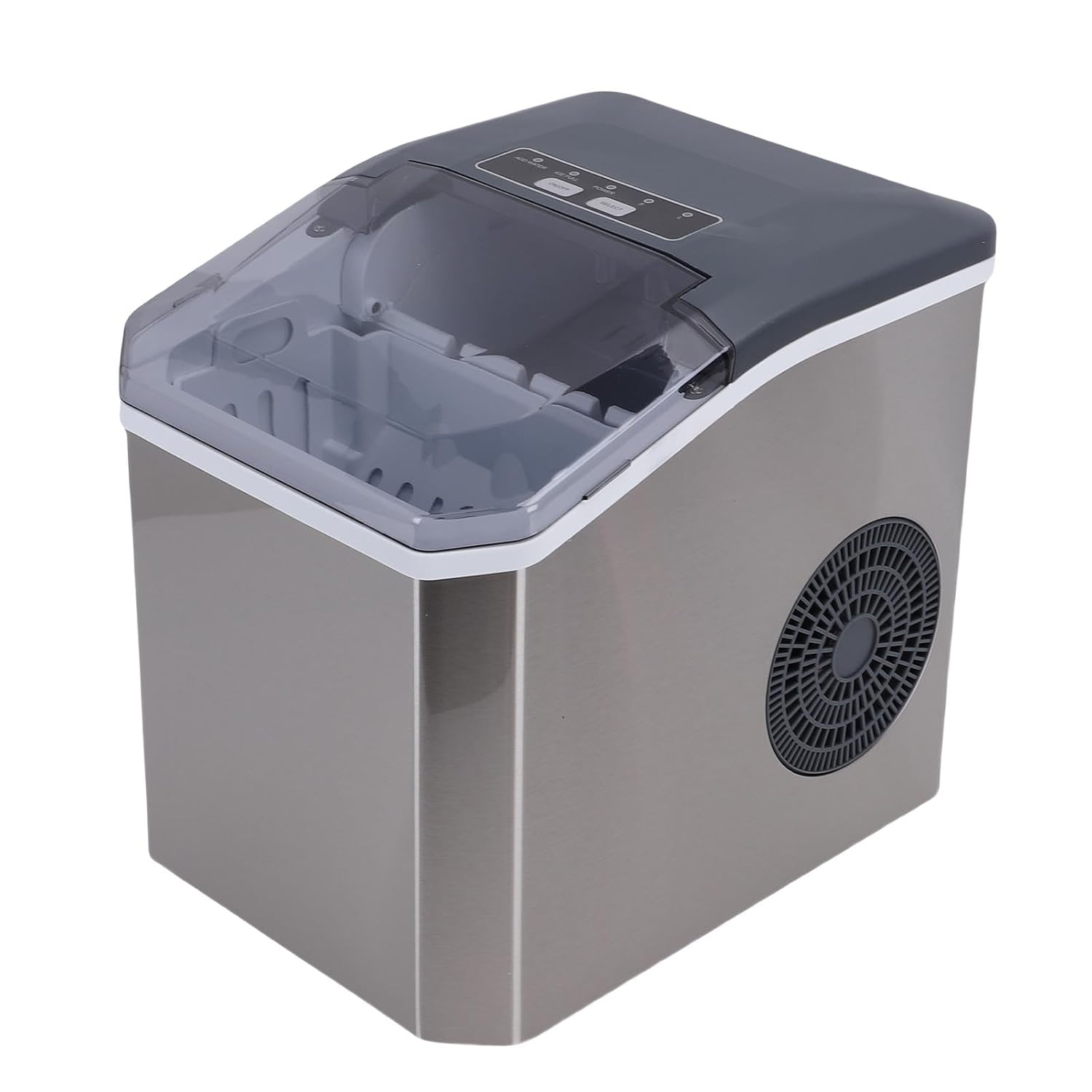 Eminchu Macchina ghiaccio da banco - acciaio inox portatile - silenziosa un tasto - spina europea 220 V-Nestgetmart
