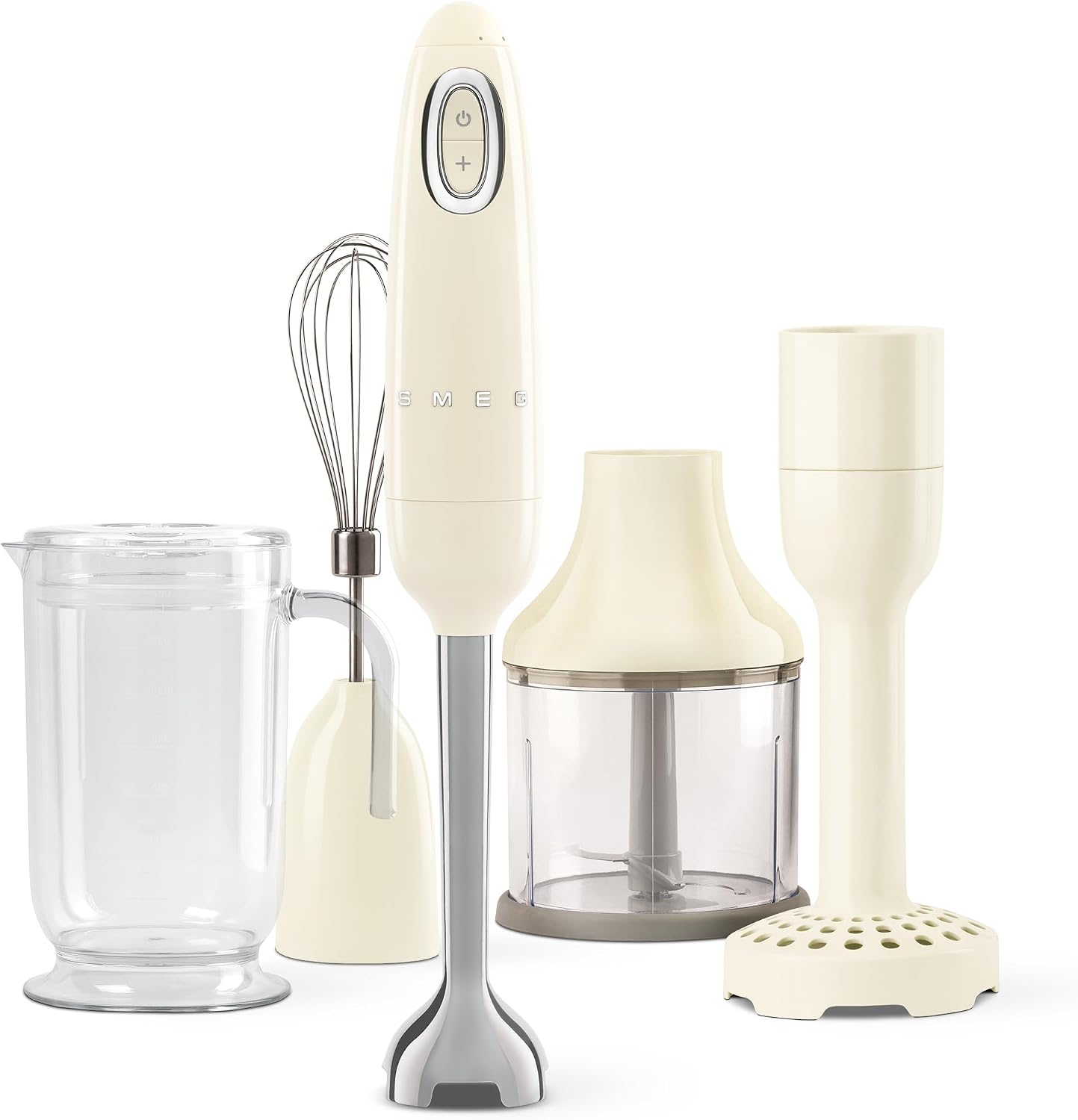 Smeg HBF22CREU frullatore a immersione - crema 700 W - turbo boost - sistema Flowblend con accessori-Nestgetmart
