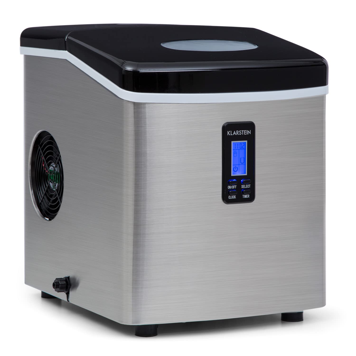 Macchina ghiaccio alimentare 15 kg - Fabbricatore cubetti 2 dimensioni - Serbatoio 3,3 L LED - Klarstein Mr Black Frost-Nestgetmart