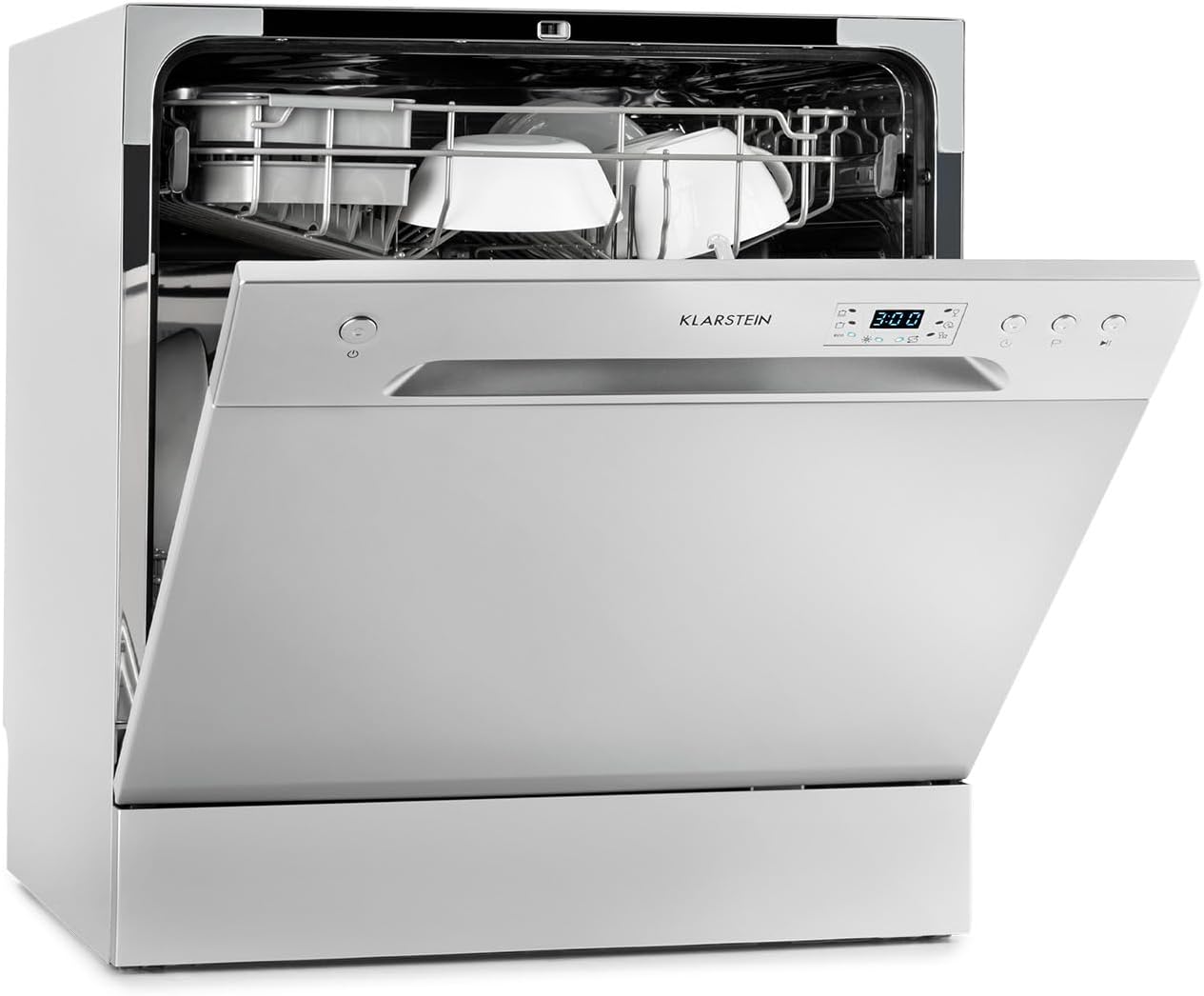 Mini lavastoviglie libera installazione - 8 coperti argento - 1620 watt - 6 programmi e Aquastop-Nestgetmart