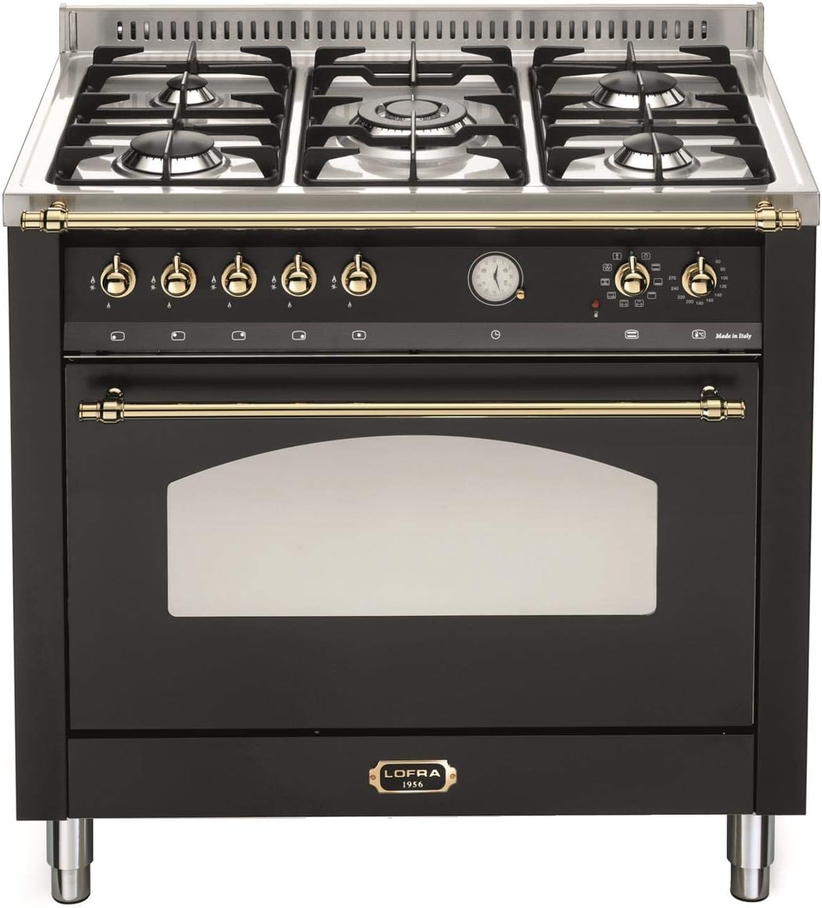 Cucina a gas indipendente nera - Piano cottura acciaio inox per cottura - Classe A - Lofra RNMG96MFTE CI-Nestgetmart