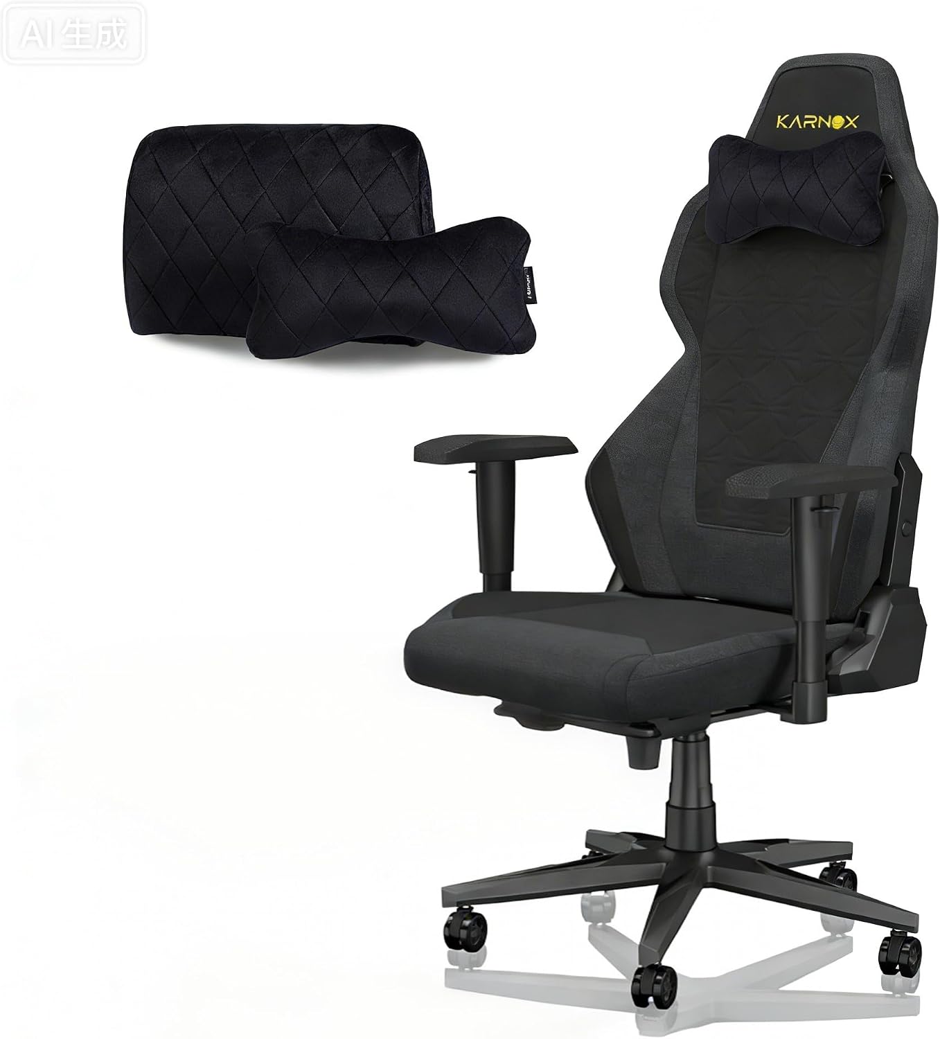 Sedia gaming regolabile - grigio scuro tessuto 60 x 53 x 132 cm - braccioli 4D - poggiapiedi-Nestgetmart