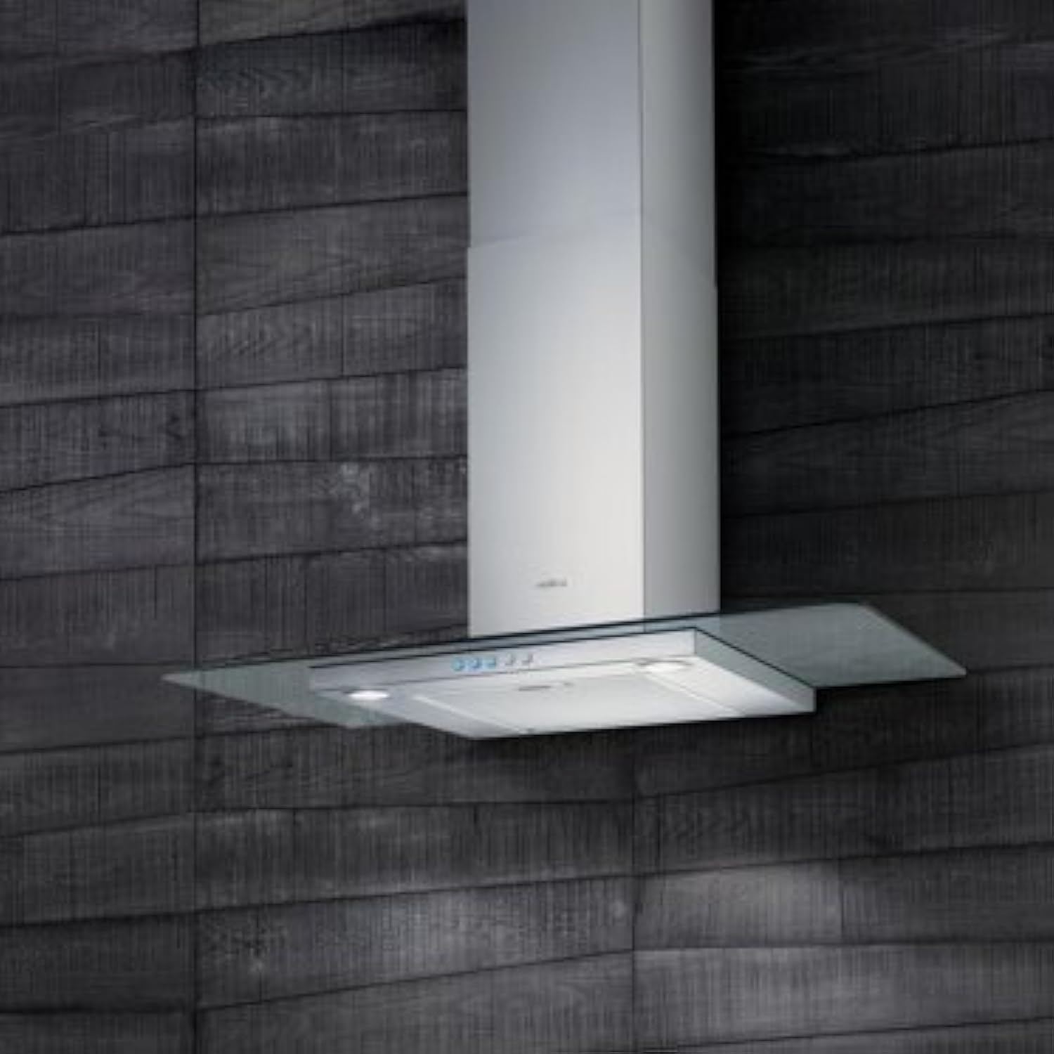 Elica Flat Glass IX A 90 cappa aspirante parete - inox vetro - 450 m3 h - filtro grasso 59 decibel-Nestgetmart