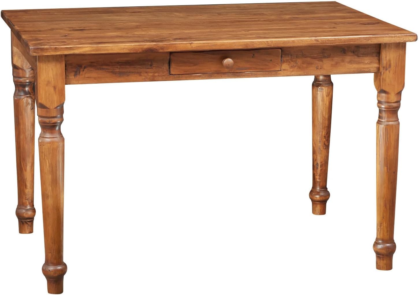 Biscottini Tavolo cucina 120 x 80 x 80 cm - marrone legno tiglio - cassetto - scrivania vintage country-Nestgetmart