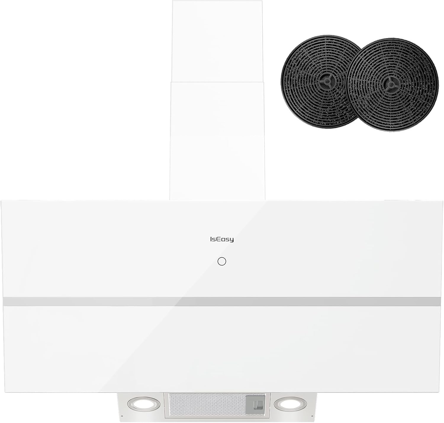 IsEasy cappa cucina aspirante - 90 cm bianca - 571 m3 h - 4 livelli e timer ritardato-Nestgetmart