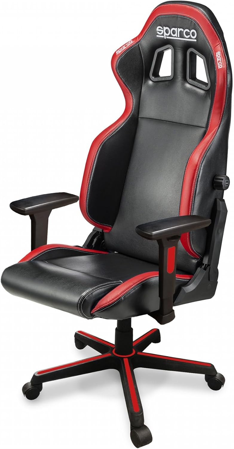 Sedile ufficio Sparco Icon S00998NRRS - nero rosso Large - pelle sintetica - stile racing-Nestgetmart