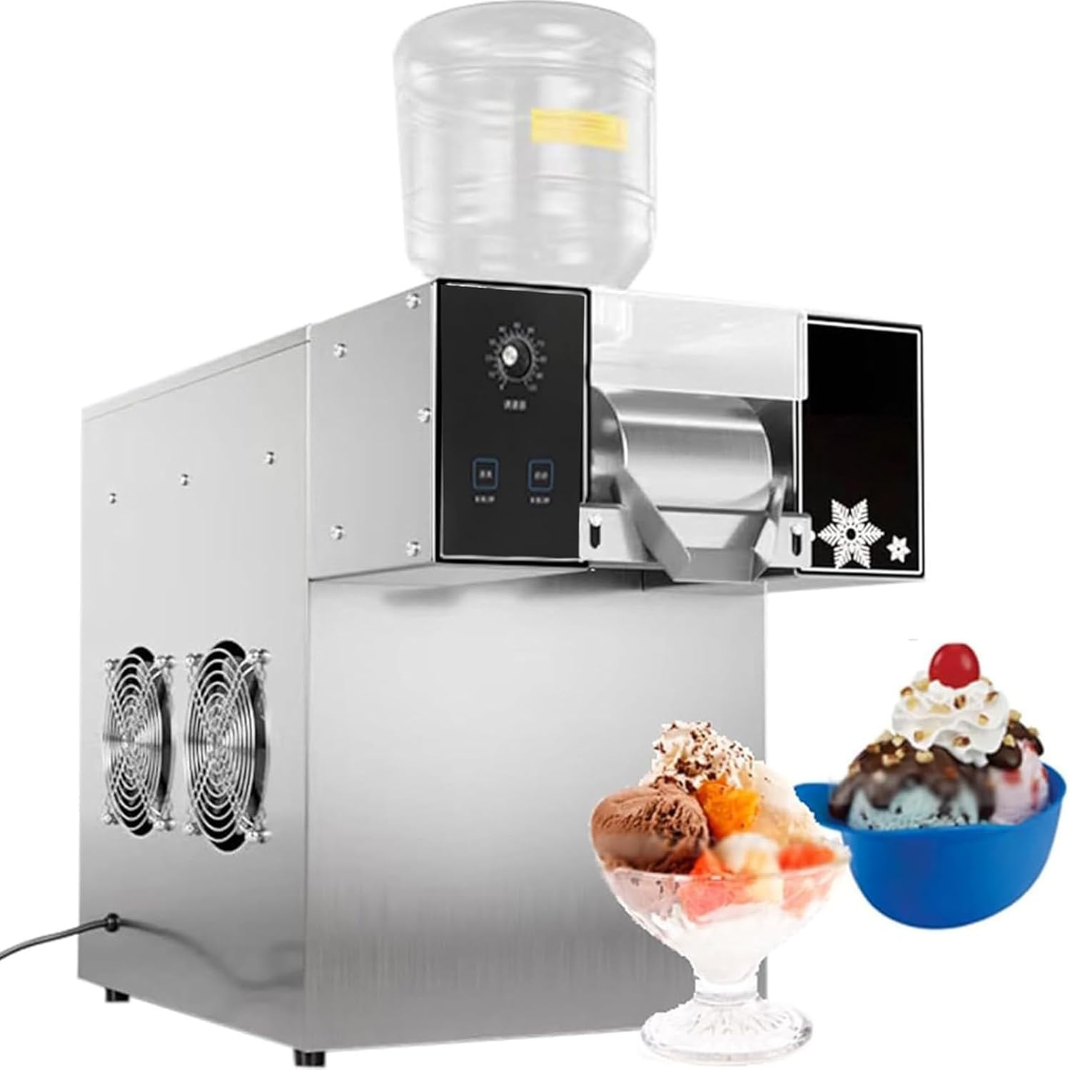 Macchina ghiaccio a fiocchi di neve - multicolore sintetico - 1200 W - 60 120 180 kg in 24 h-Nestgetmart