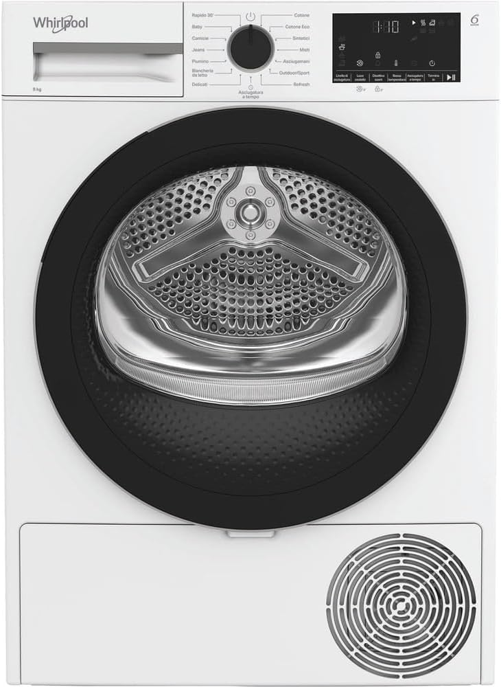 Whirlpool C WD 83M WBS IT - Asciugatrice 8 kg - Display digitale XL - Classe D bianca-Nestgetmart