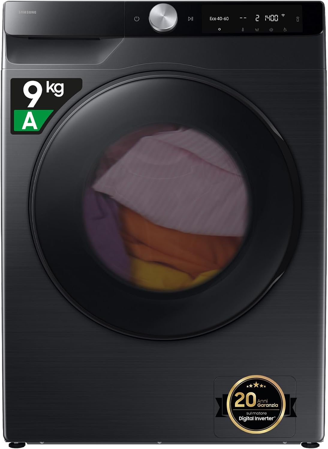 Samsung Slim AI Control EcoDosatore lavasciuga - 9 kg lavaggio 5 kg asciugatura - nera Wifi AI Wash-Nestgetmart
