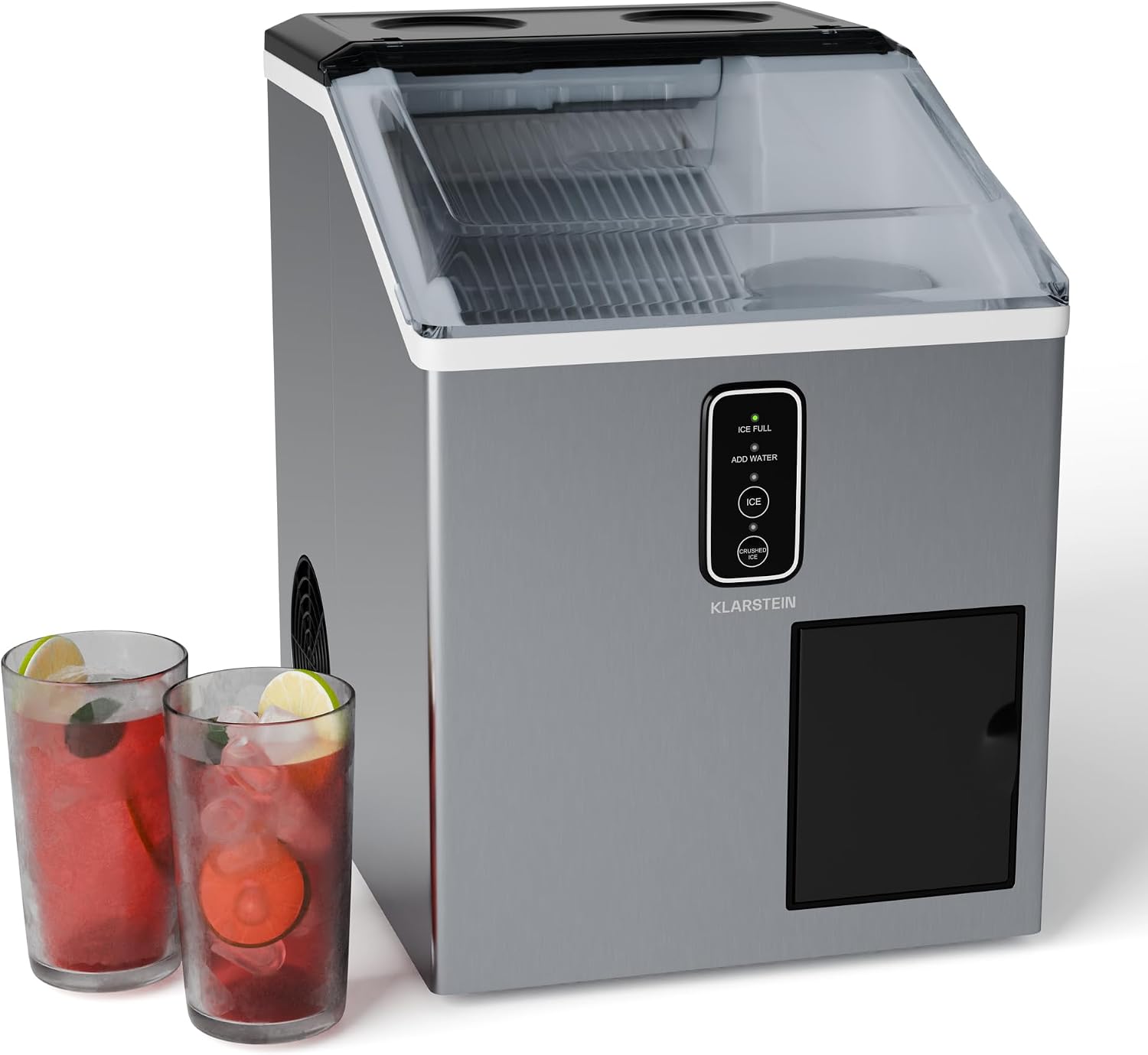 Klarstein Macchina del ghiaccio - acciaio inox 1,8 L - 15 kg in 24 h - cubetti e ghiaccio tritato-Nestgetmart