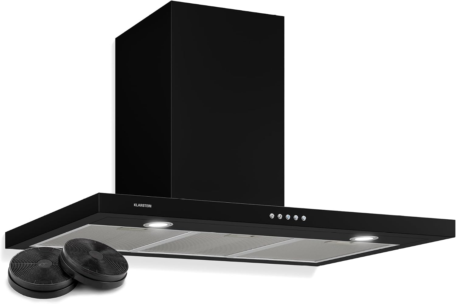 Klarstein Limelight Cappa aspirante a parete 90 cm - 600 metri cubi ora - Schermo digitale - Nera con LED-Nestgetmart
