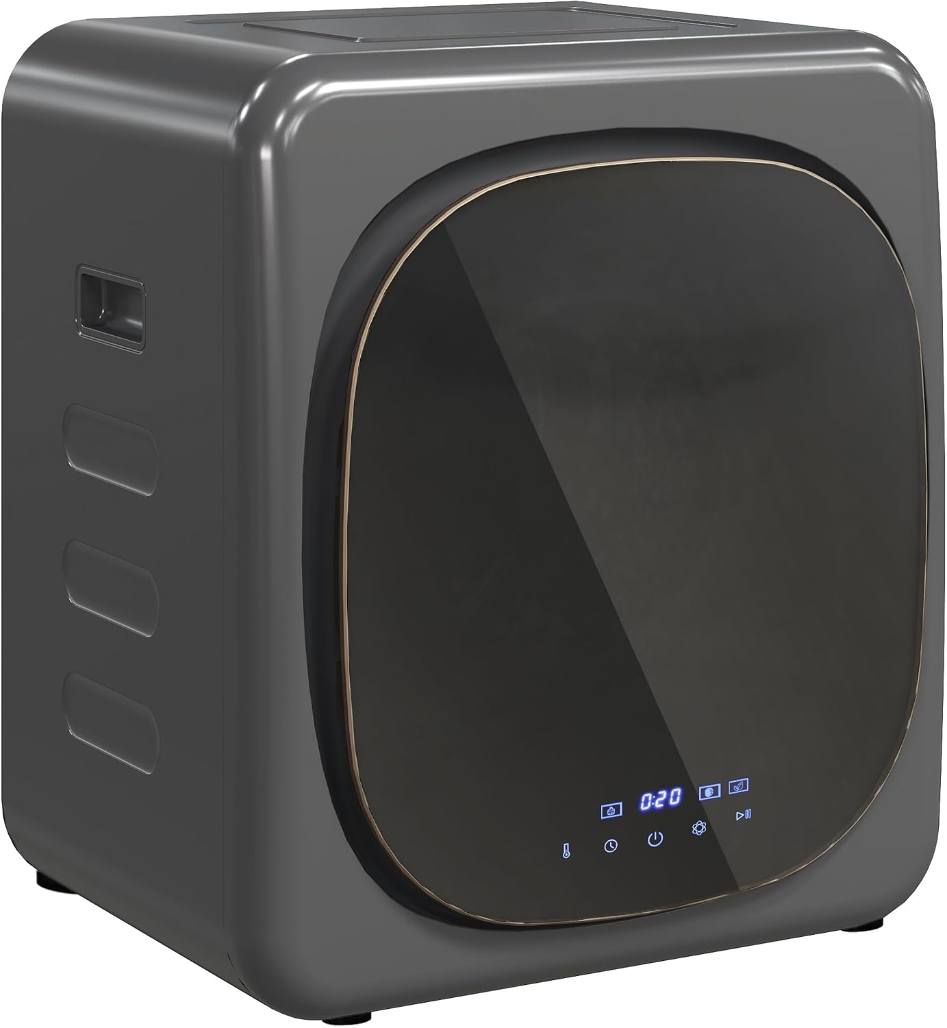 HOMCOM Mini asciugatrice grigia - Capacità 4 kg - 6 programmi e touch screen LED - Autoportante o parete-Nestgetmart