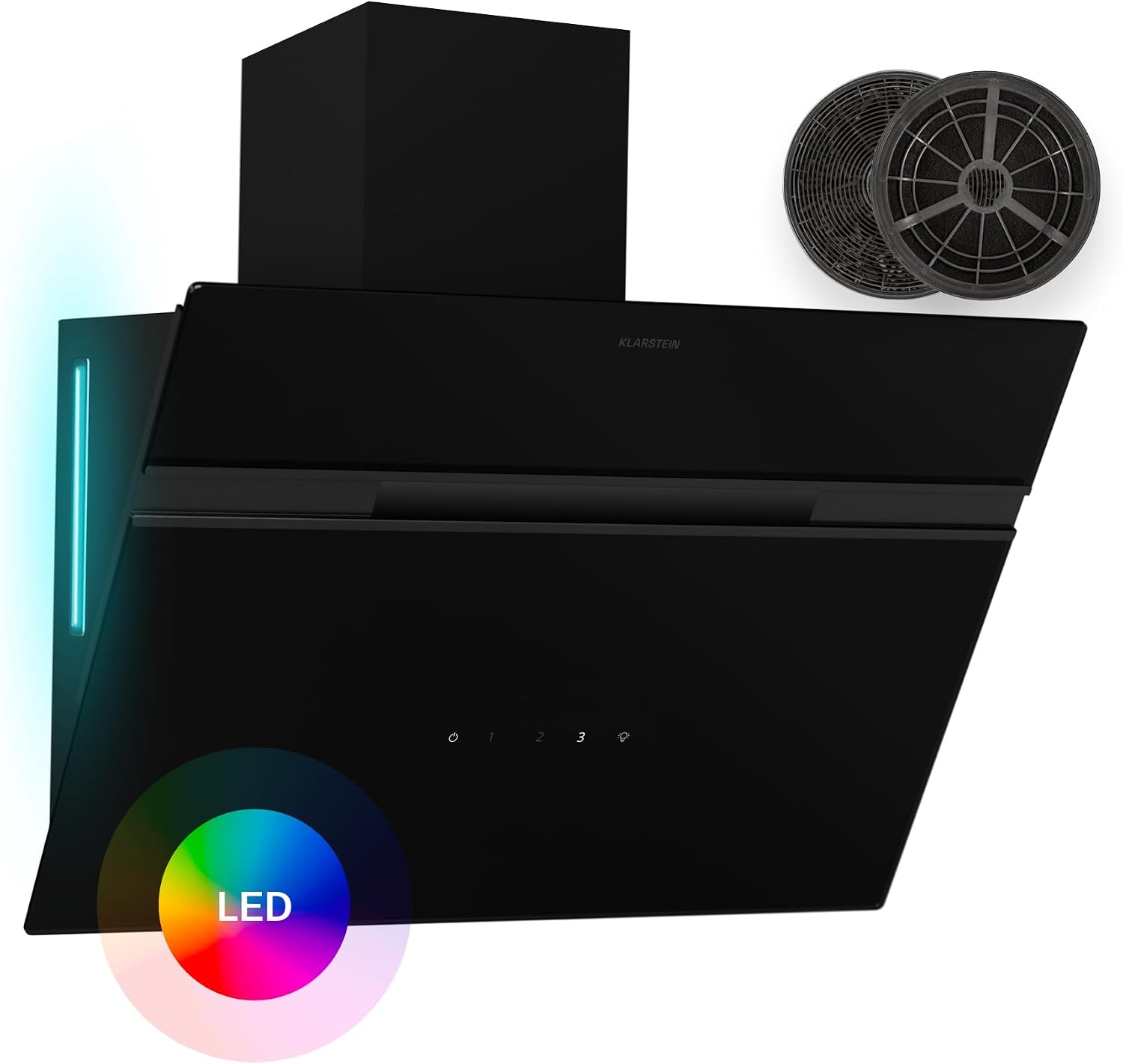 Cappa aspirante a parete 60 cm - Cappa cucina Touch LED 9 colori - 600 m3 h Classe A - Scarico e ricircolo-Nestgetmart