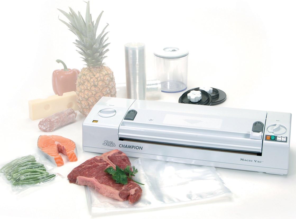 Magic Vac Champion - macchina sottovuoto argento - funzionamento automatico e manuale - con cavo elettrico-Nestgetmart