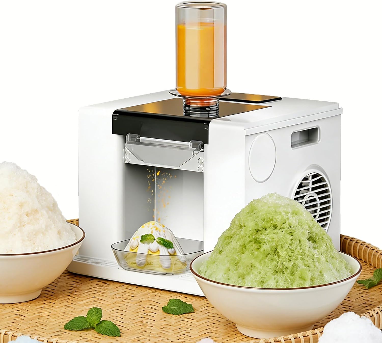 Macchina ghiaccio a fiocchi di neve 60 kg giorno - Tritaghiaccio elettrico bianco - Per frullati food truck e ristoranti-Nestgetmart