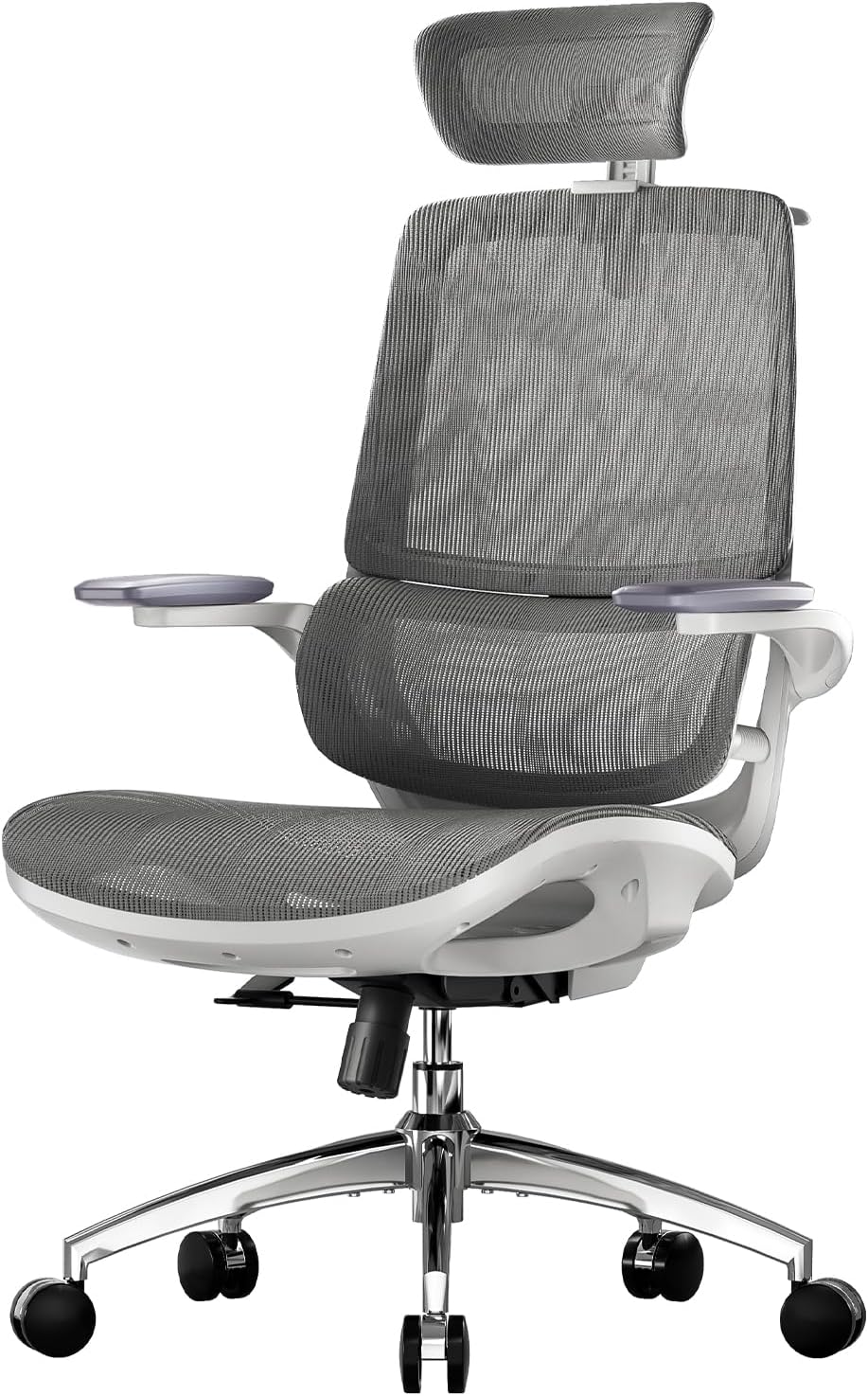 SIHOO M59AS Sedia ufficio ergonomica - grigia rete - braccioli ribaltabili 3D - doppio schienale-Nestgetmart