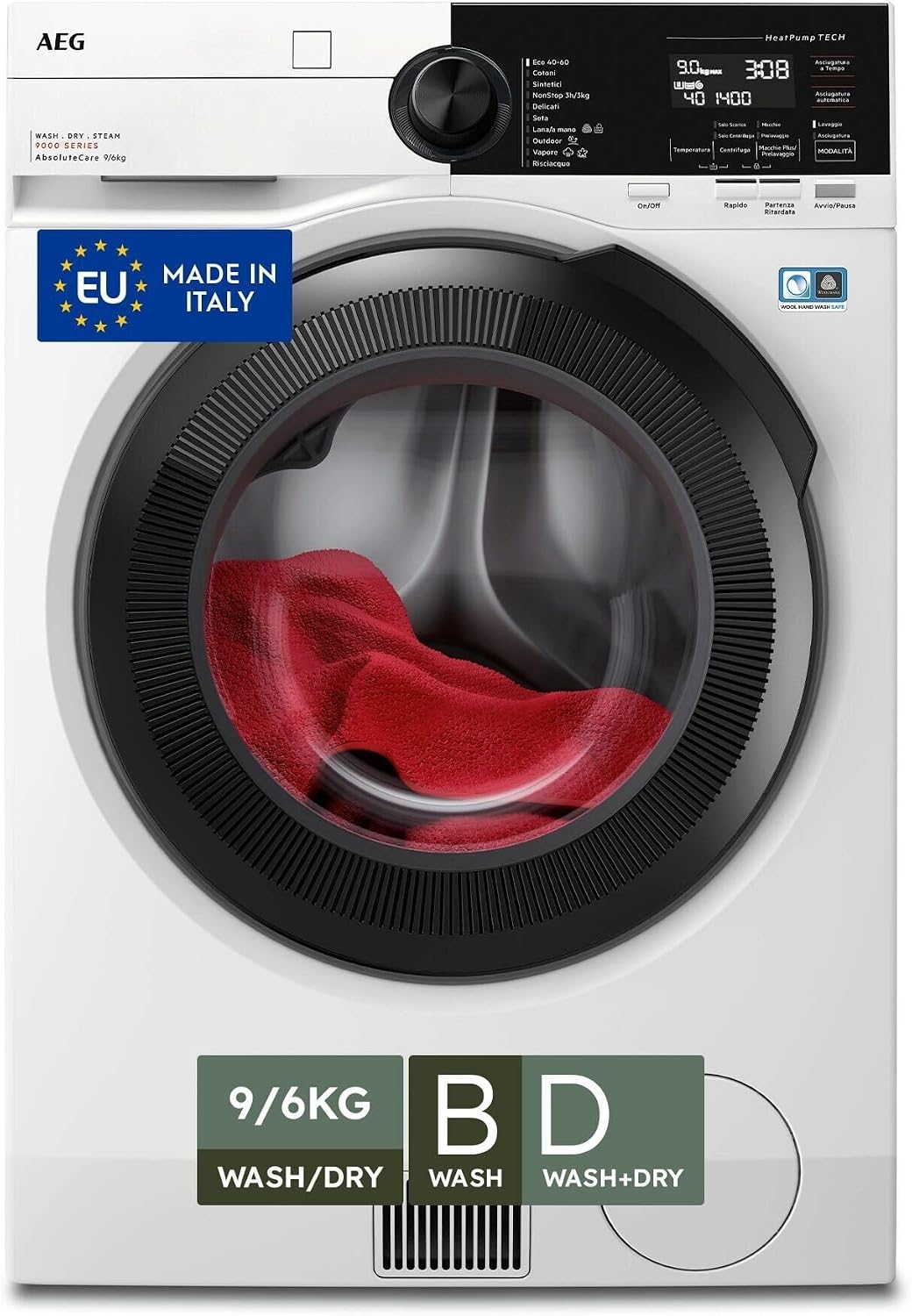 AEG LWR9E964MB Okokombi Serie 9000 - 9 kg lavaggio 6 kg asciugatura - bianca - AbsoluteCare-Nestgetmart