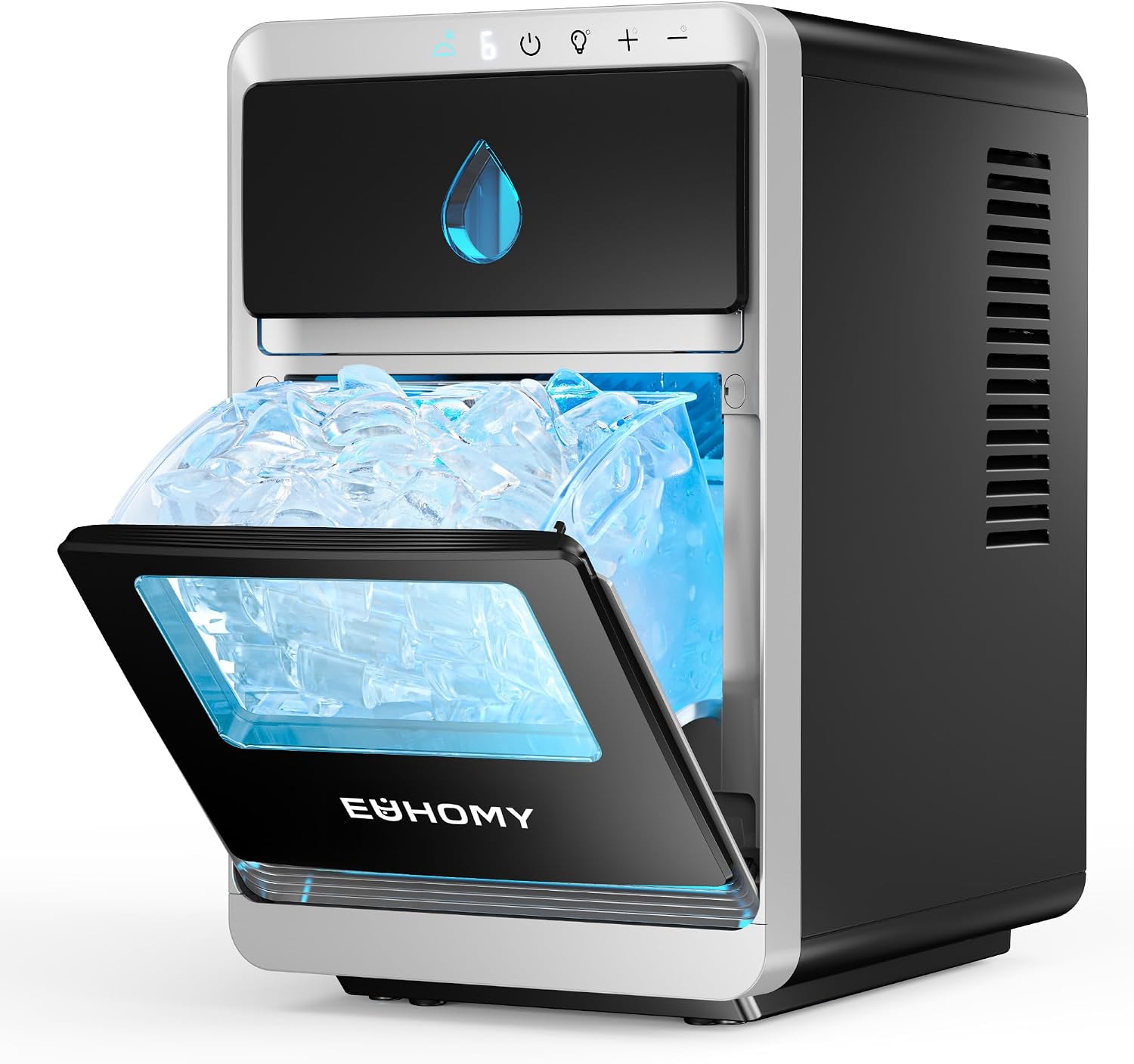 EUHOMY LunaArc Macchina ghiaccio mezzaluna - 1,8 L autopulente - 1600 pezzi in 24 h - 3 dimensioni-Nestgetmart