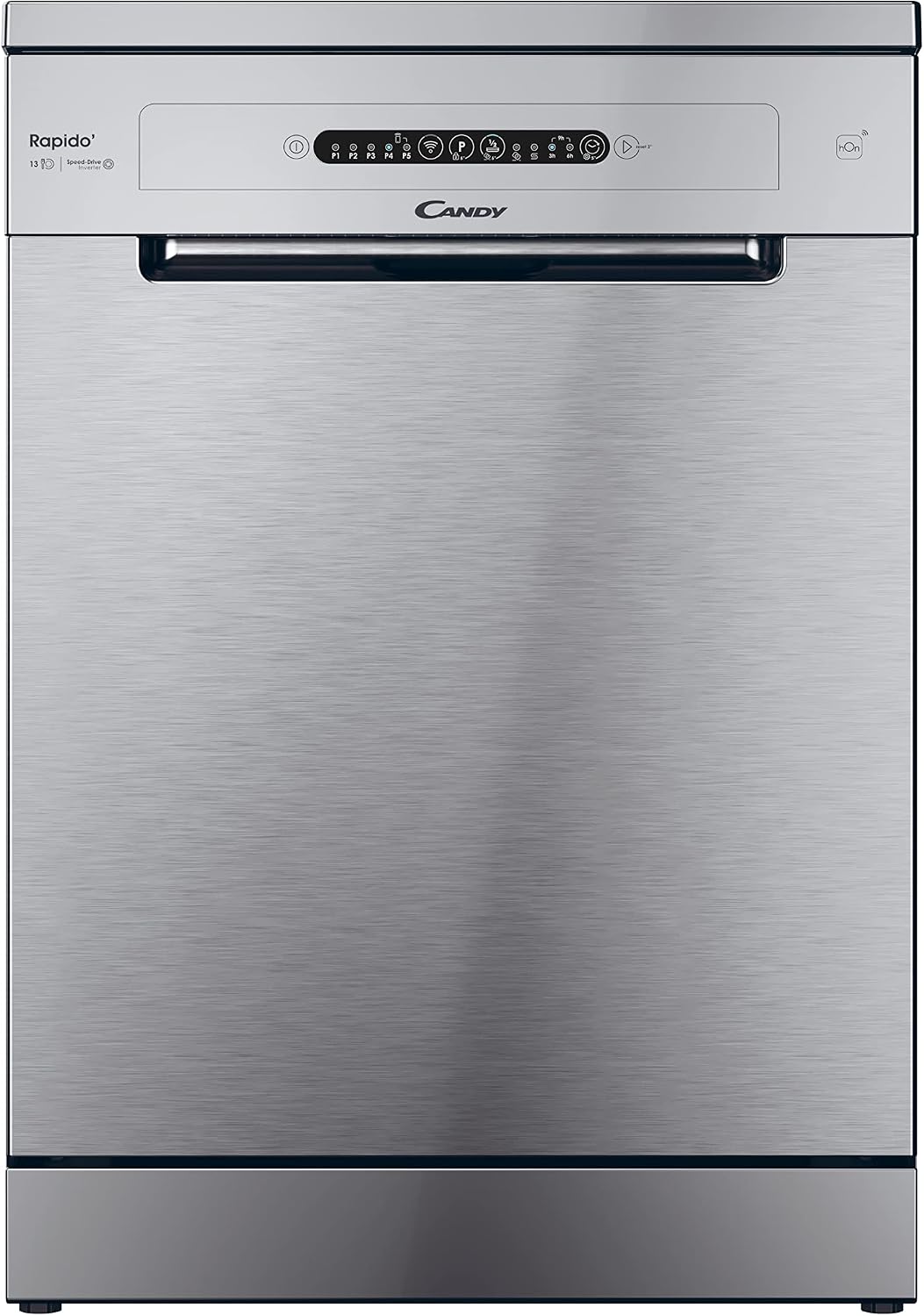 Candy Rapido CF 3C7L0X lavastoviglie - libera installazione 13 coperti - inox Wi Fi BLE - 5 programmi-Nestgetmart