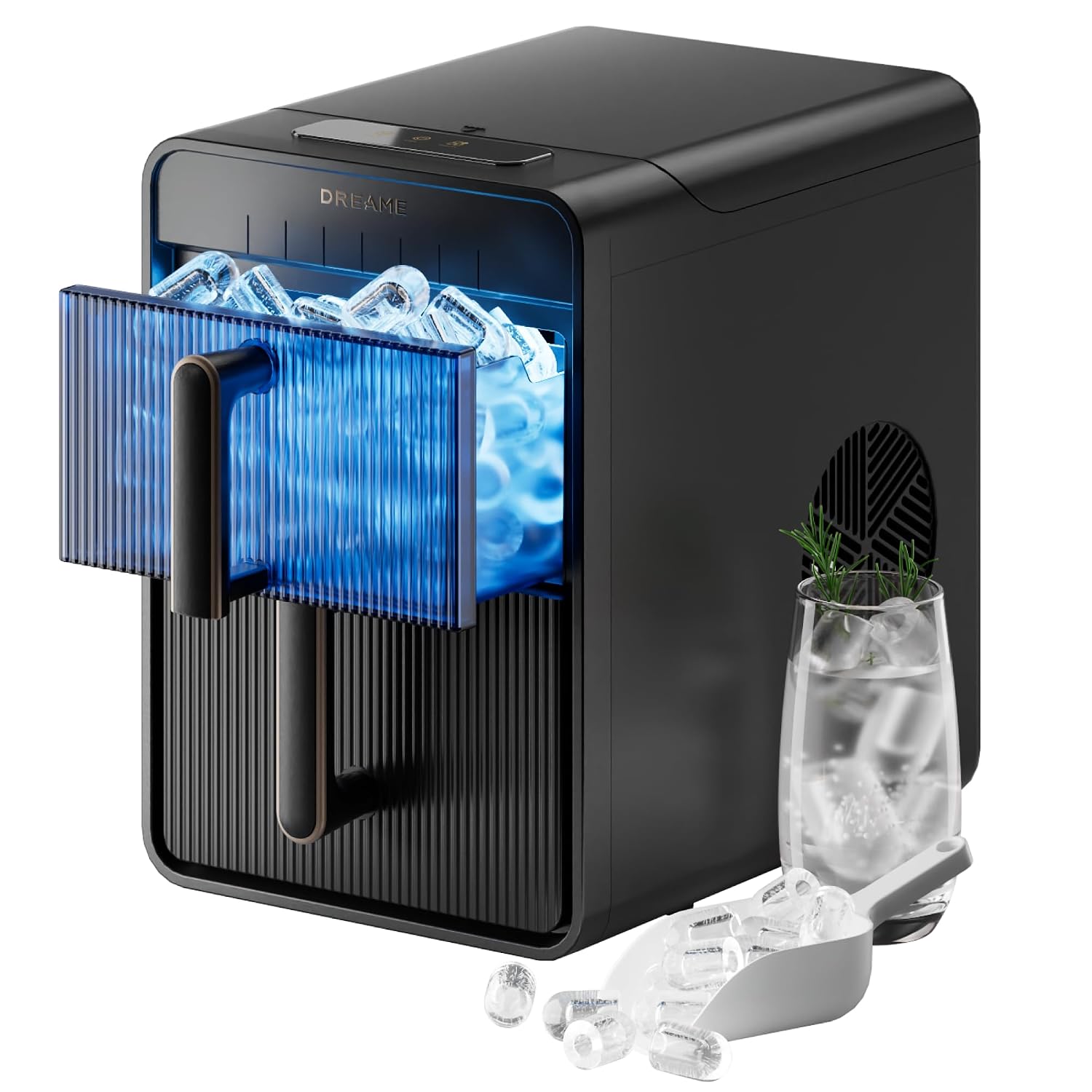 Macchina per ghiaccio a cubetti cavi - Produzione rapida in 6 minuti - Controllo digitale LED - DREAME Aura IB 50-Nestgetmart