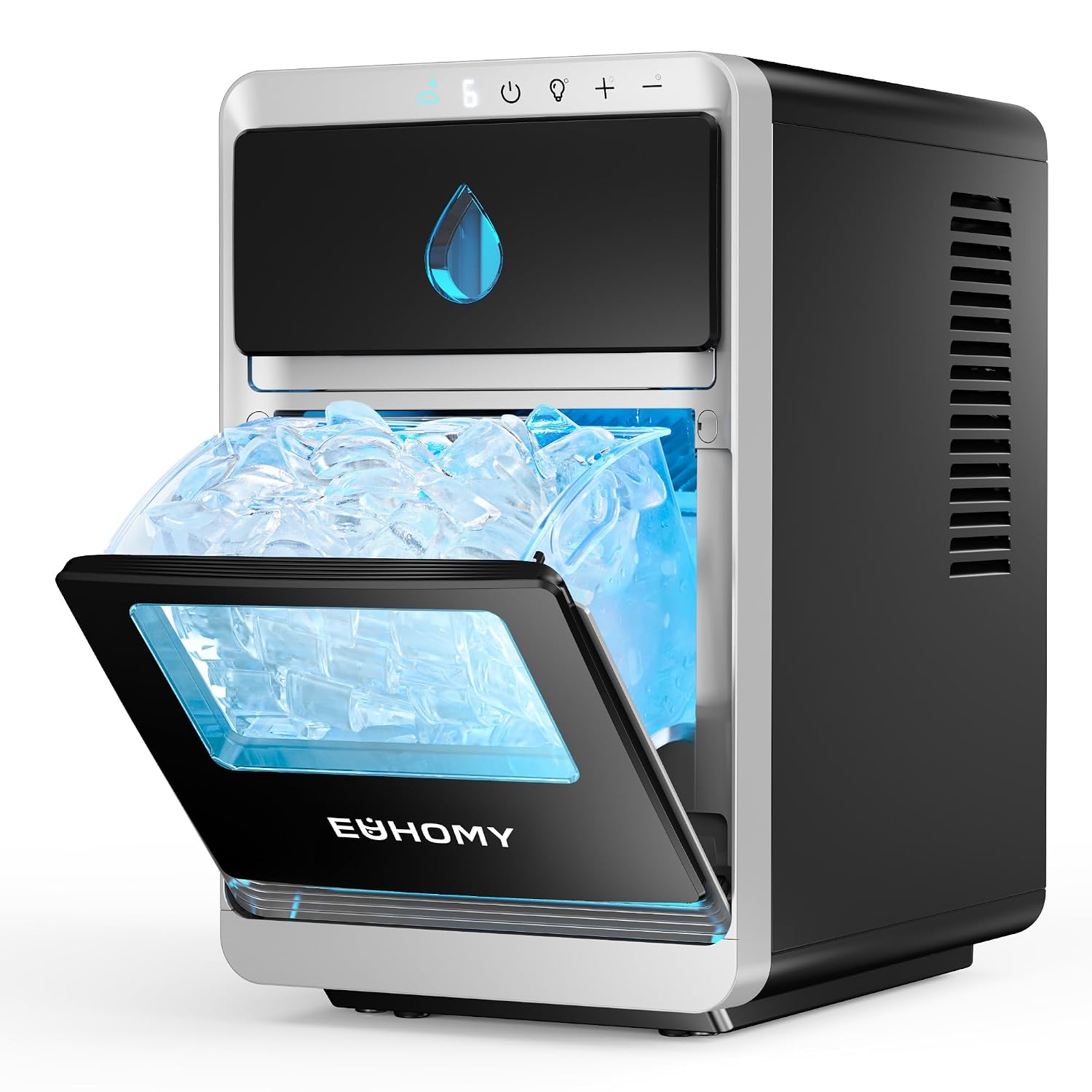 Macchina Ghiaccio Mezzaluna 16 Cubetti 12 Minuti - 3 Dimensioni di Ghiaccio - Serbatoio 1,8 L Autopulente - EUHOMY LunaArc-Nestgetmart
