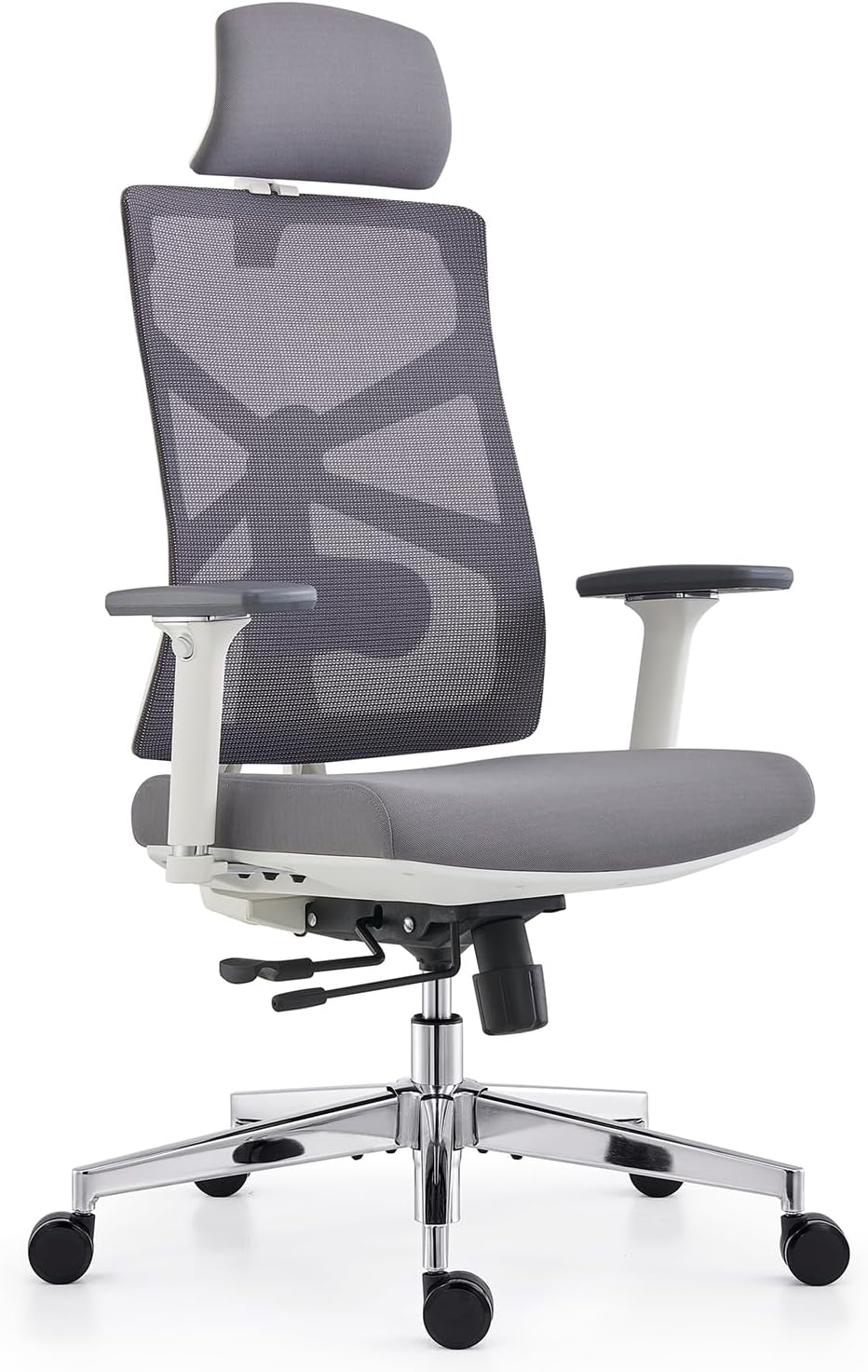 Sedia ufficio ergonomica in mesh - bianca 70 x 68 x 131 cm - schienale regolabile - braccioli 4D-Nestgetmart