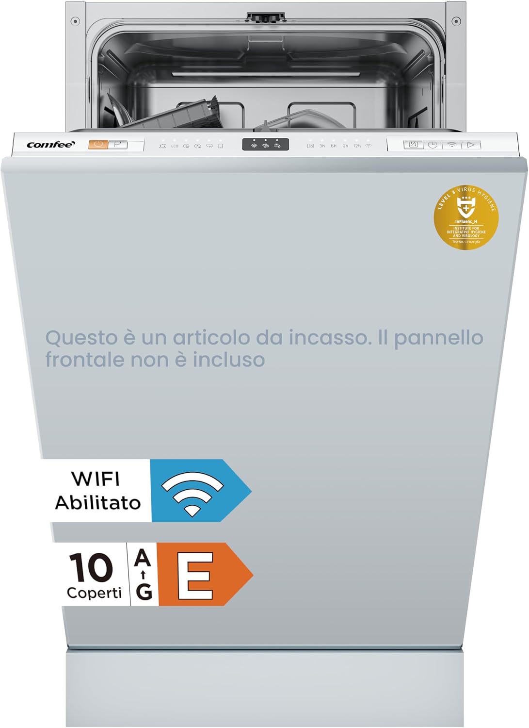 COMFEE CDWEB914S W lavastoviglie da incasso - 10 coperti 45 cm - inox - 8 programmi e mezzo carico-Nestgetmart
