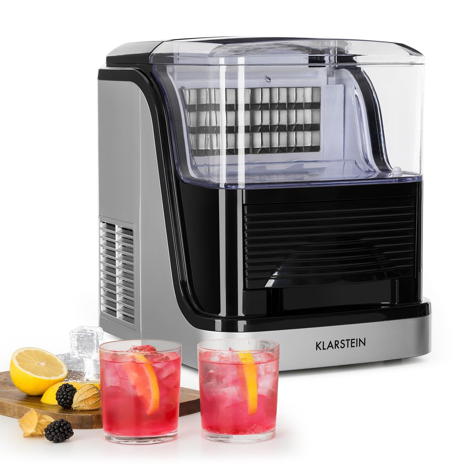 Klarstein Kristal Macchina per ghiaccio da banco 2,5 L - cucina casa - 15 kg cristallo - funzionamento veloce-Nestgetmart
