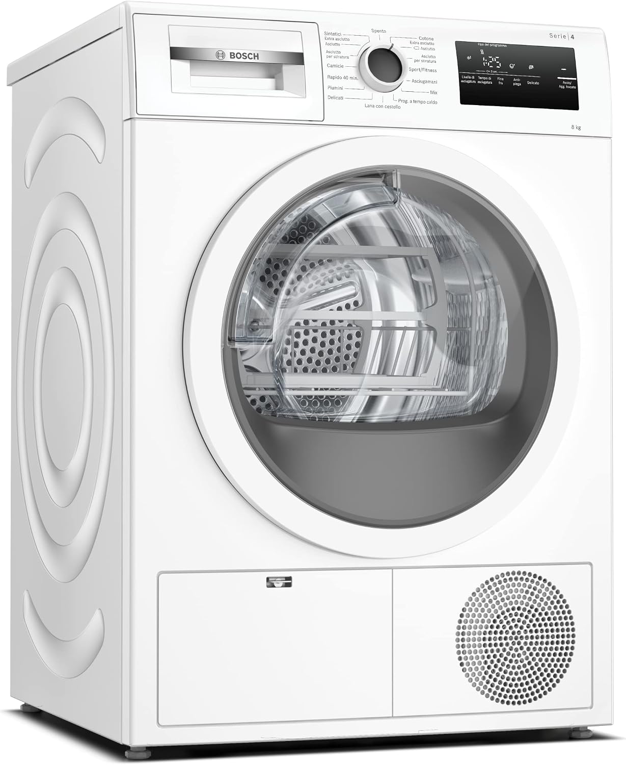 Bosch Serie 4 WTH85V18II asciugatrice - pompa di calore 8 kg - bianca - EasyClean Auto Dry e programma rapido-Nestgetmart