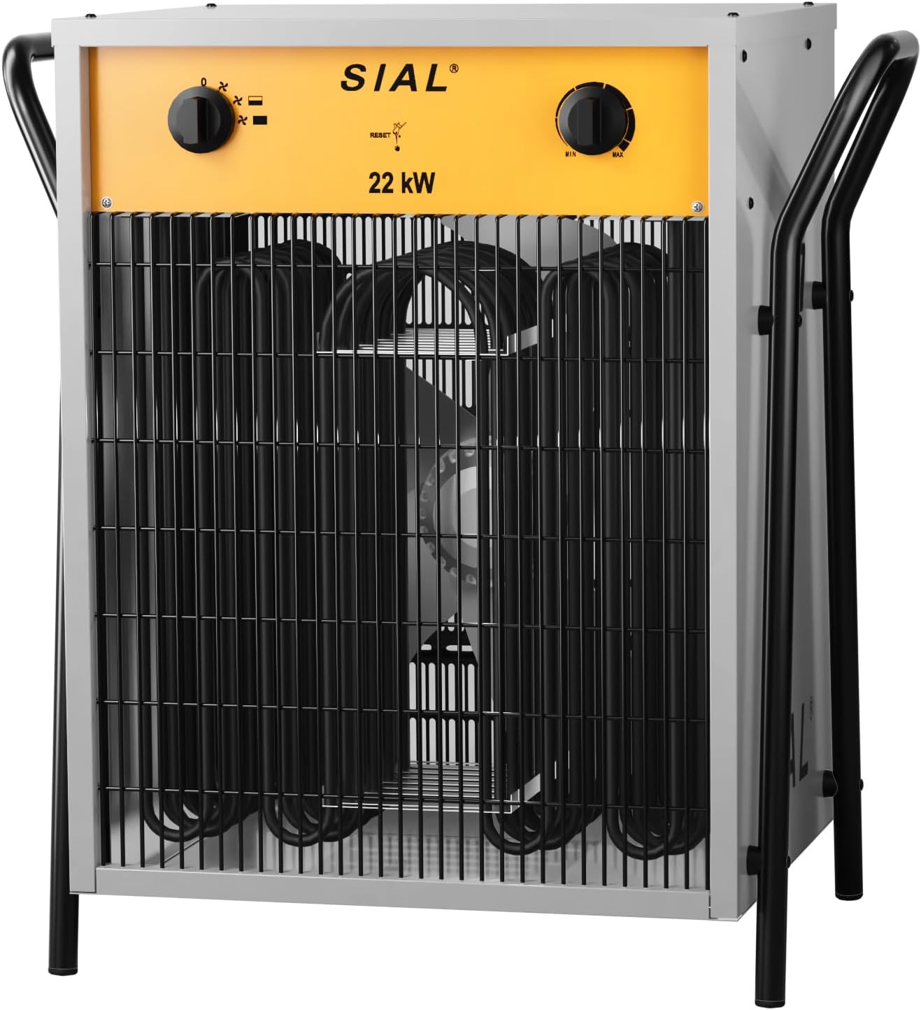 Termoventilatore industriale SIAL 22 kW - riscaldatore elettrico portatile - termostato manuale - argento per cantiere e garage-Nestgetmart