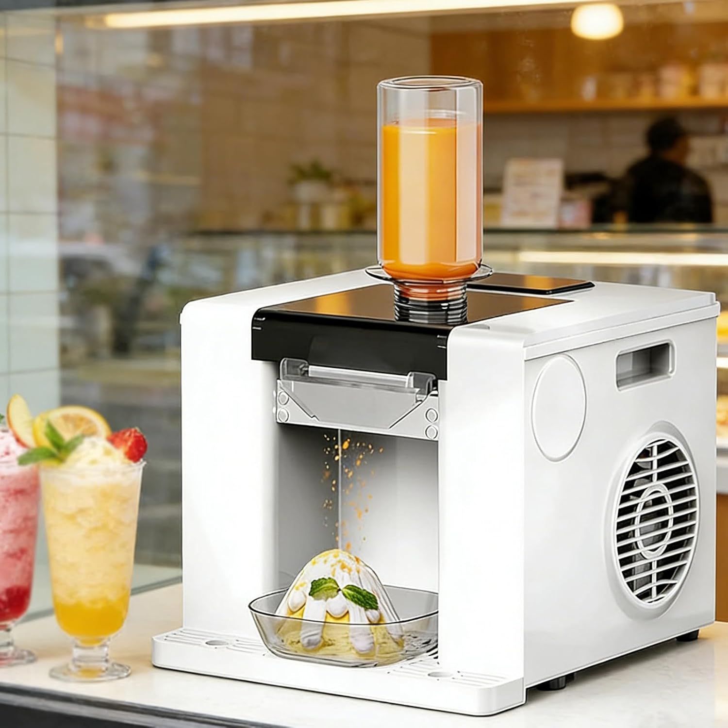 Produttore bevande ghiacciate bianco - Macchina granite frappé milkshake - Tecnologia Superchill autopulente - Senza ghiaccio-Nestgetmart