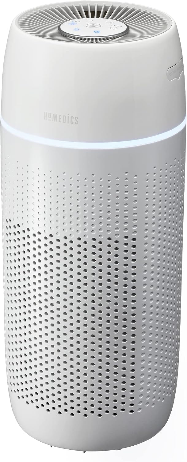 HoMedics TotalClean PetPlus Purificatore aria 5 in 1 - bianco HEPA - 3 velocità - timer touch-Nestgetmart