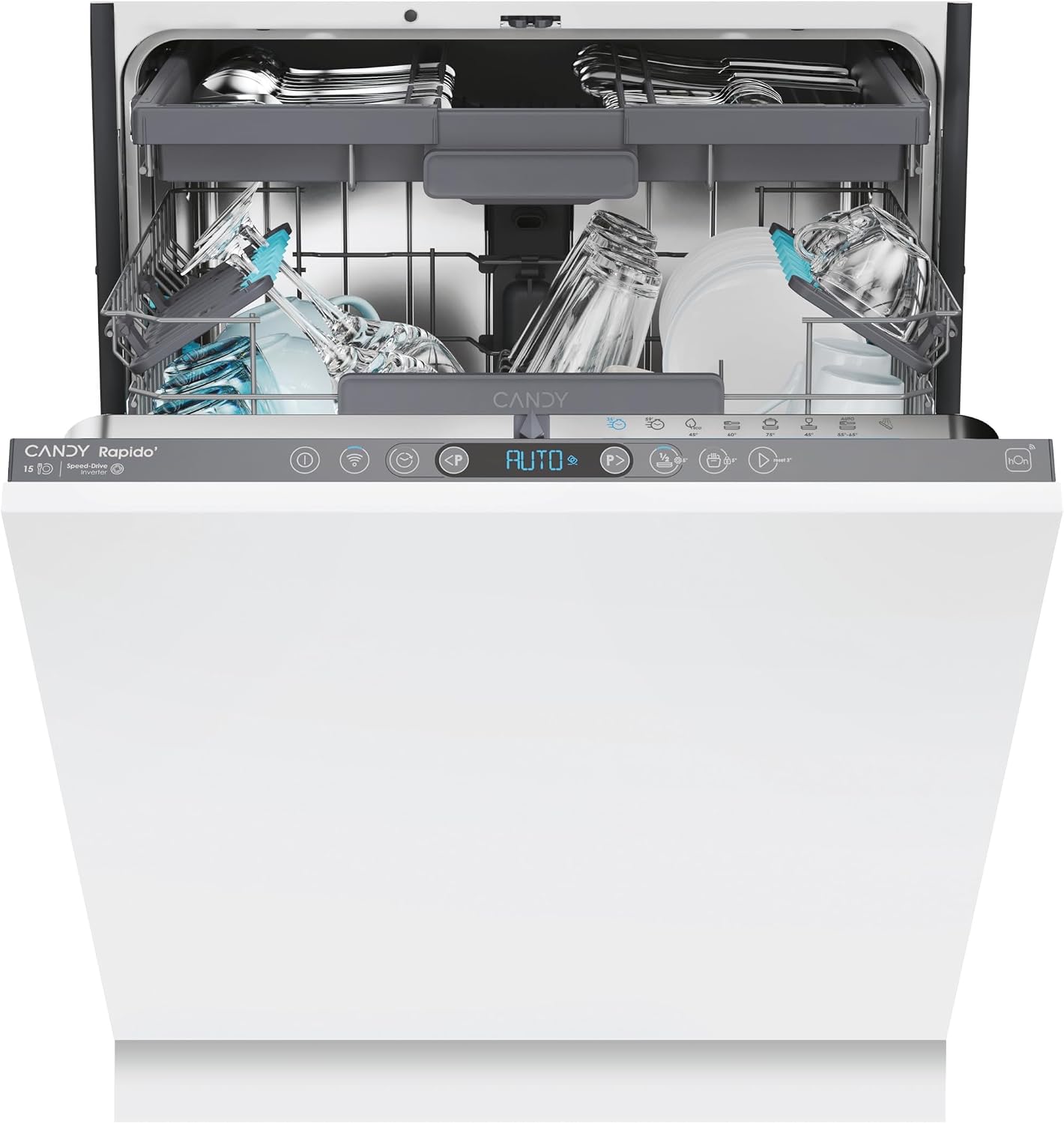 Candy Rapido CI 5C6F1A lavastoviglie da incasso - 15 coperti 60 cm - Wi Fi BLE - Smart Door Inverter-Nestgetmart