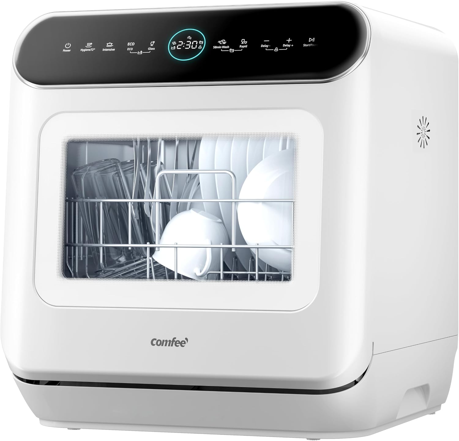 COMFEE MFD42S110W IT lavastoviglie compatta - 3 coperti bianca - 7 programmi - LED e avvio ritardato-Nestgetmart
