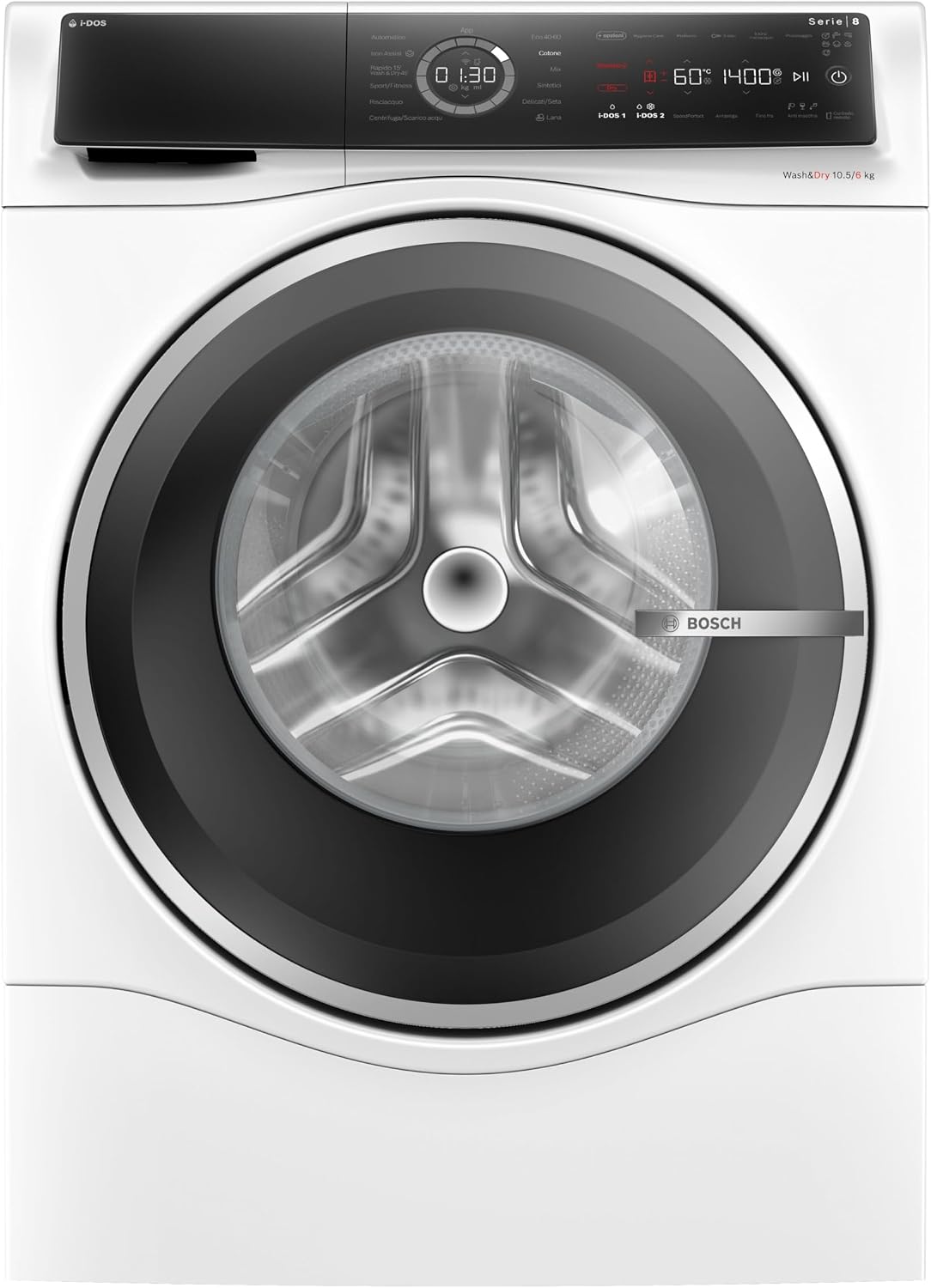 Bosch WNC254A0IT Serie 8 - Lavasciuga smart 10,5 e 6 kg - Dosaggio automatico - 1400 giri bianca-Nestgetmart