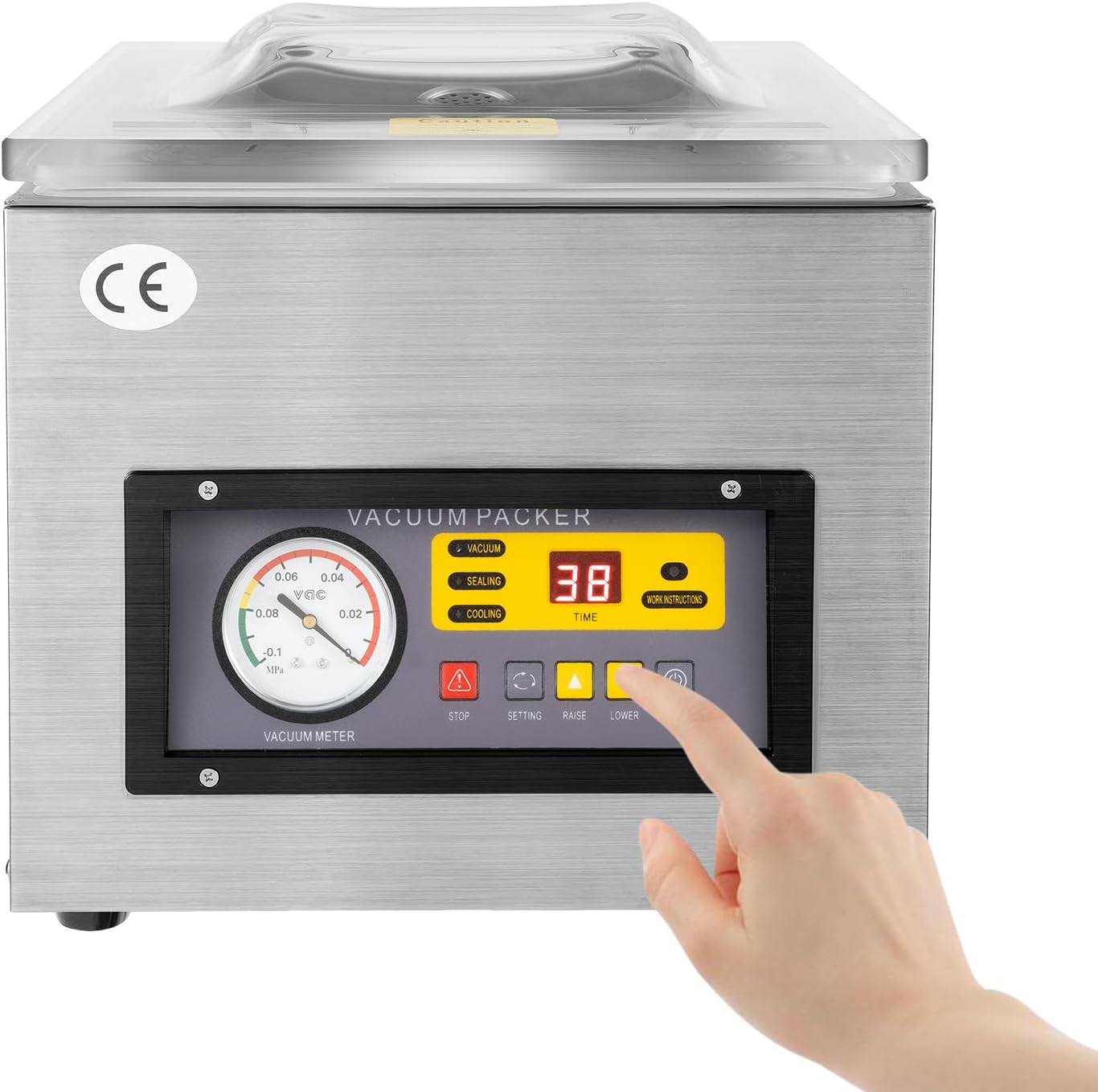Macchina sottovuoto DZ 260 - argento metallo 220 V - professionale alimentare - 40 x 32 x 26 cm-Nestgetmart