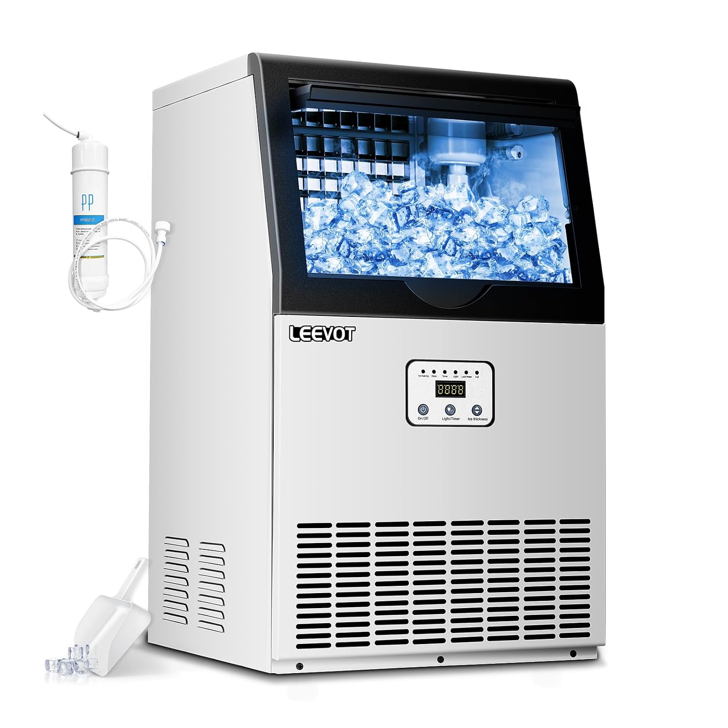 CIM 360F Macchina per ghiaccio elettrica - 27 kg in 24 h - doppia alimentazione acqua - timer autopulente-Nestgetmart