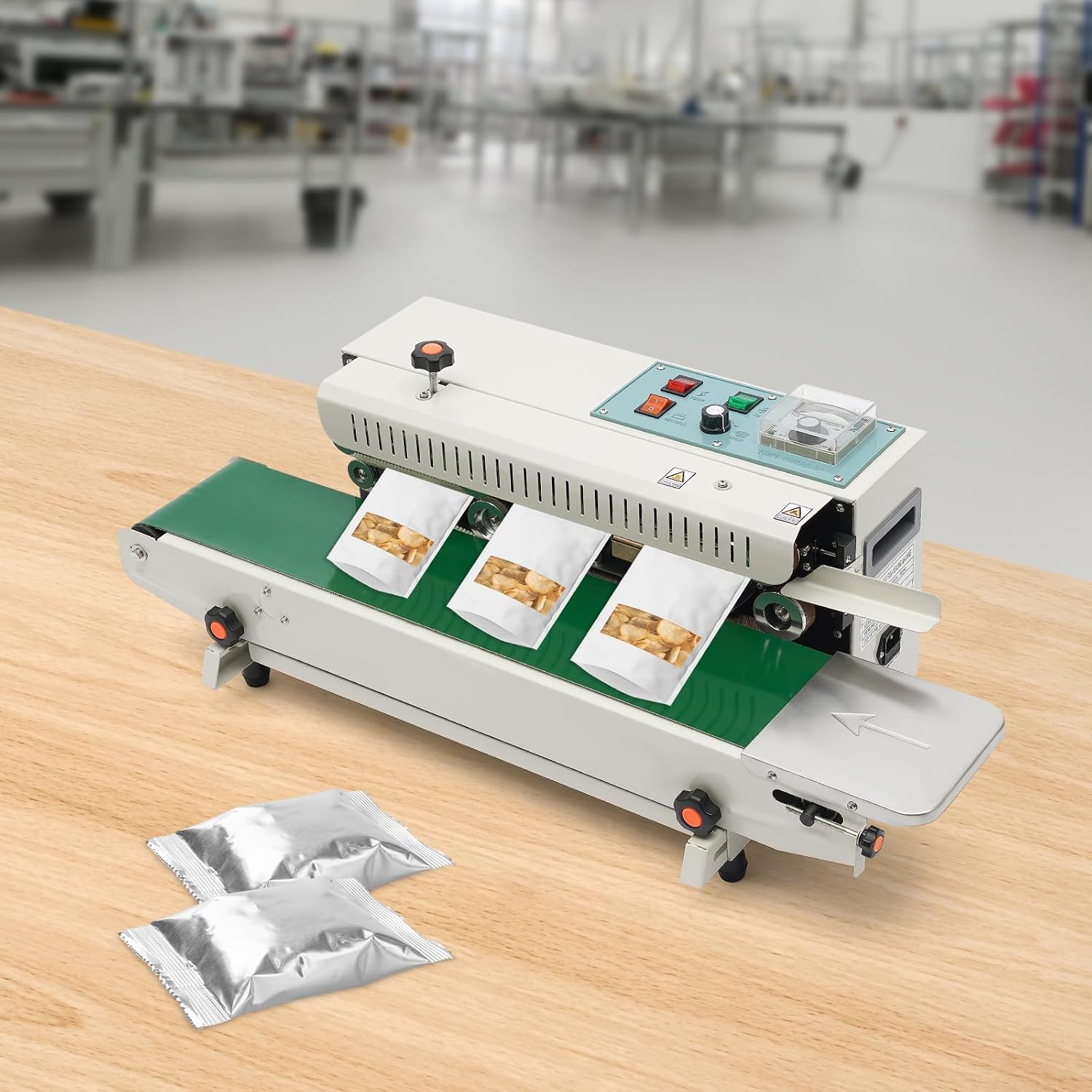 Sigillatrice continua LIXINWS - bianco verde 500 W - inox ferro - sacchetti plastica alluminio-Nestgetmart