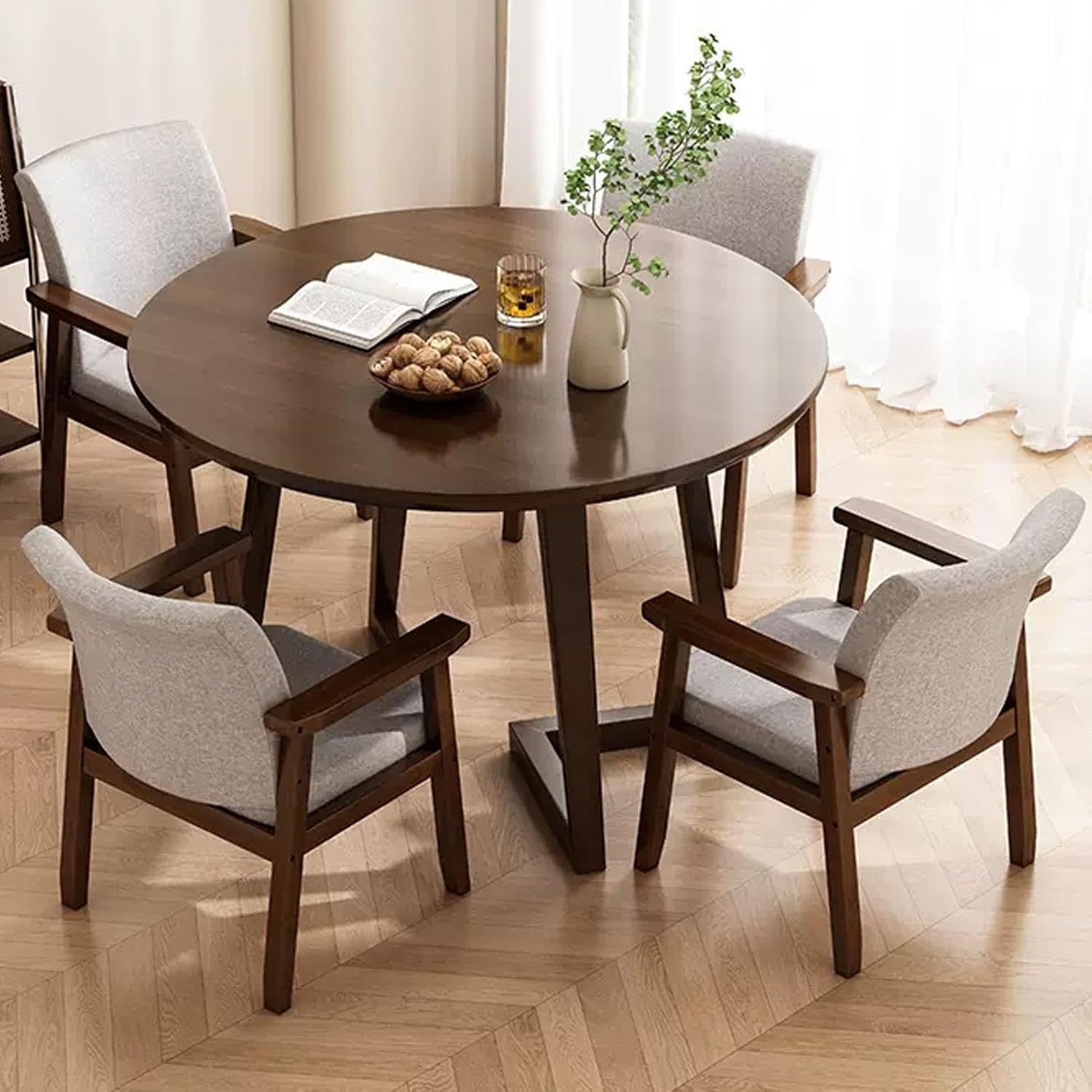 Tavolo conferenza in legno Generic - 120 cm marrone - 4 posti - ufficio reception club biblioteca-Nestgetmart