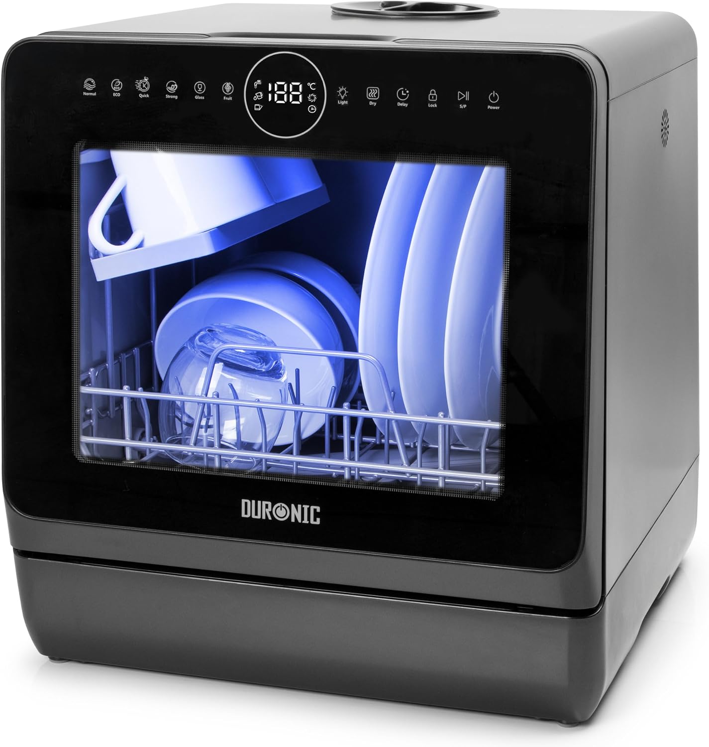 Duronic DW5 BK - Lavastoviglie piccola da tavolo nera - 950 W - 5 L e 7 programmi-Nestgetmart