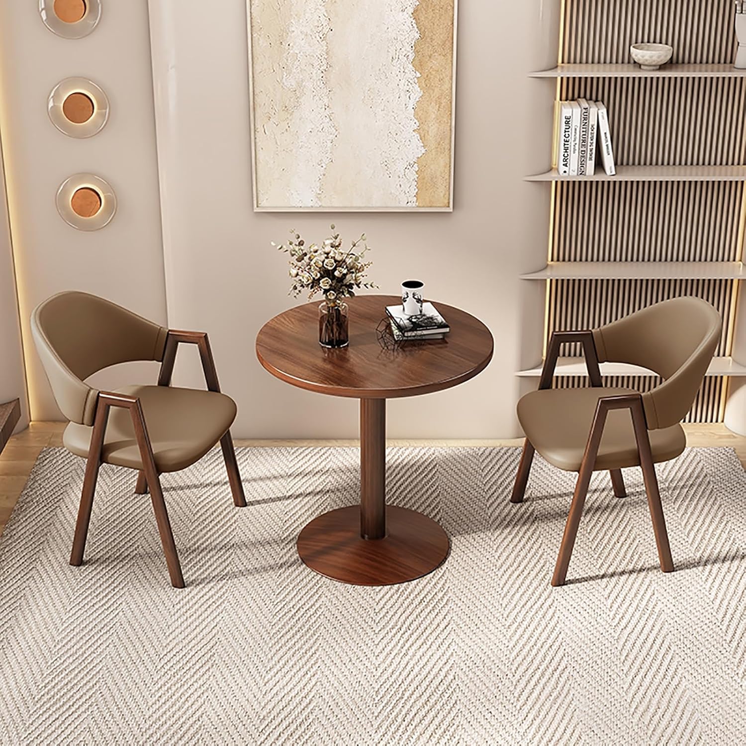Set tavolo e sedie Generic - marrone per ufficio reception - tavolino negoziazione - salotto soggiorno cucina-Nestgetmart