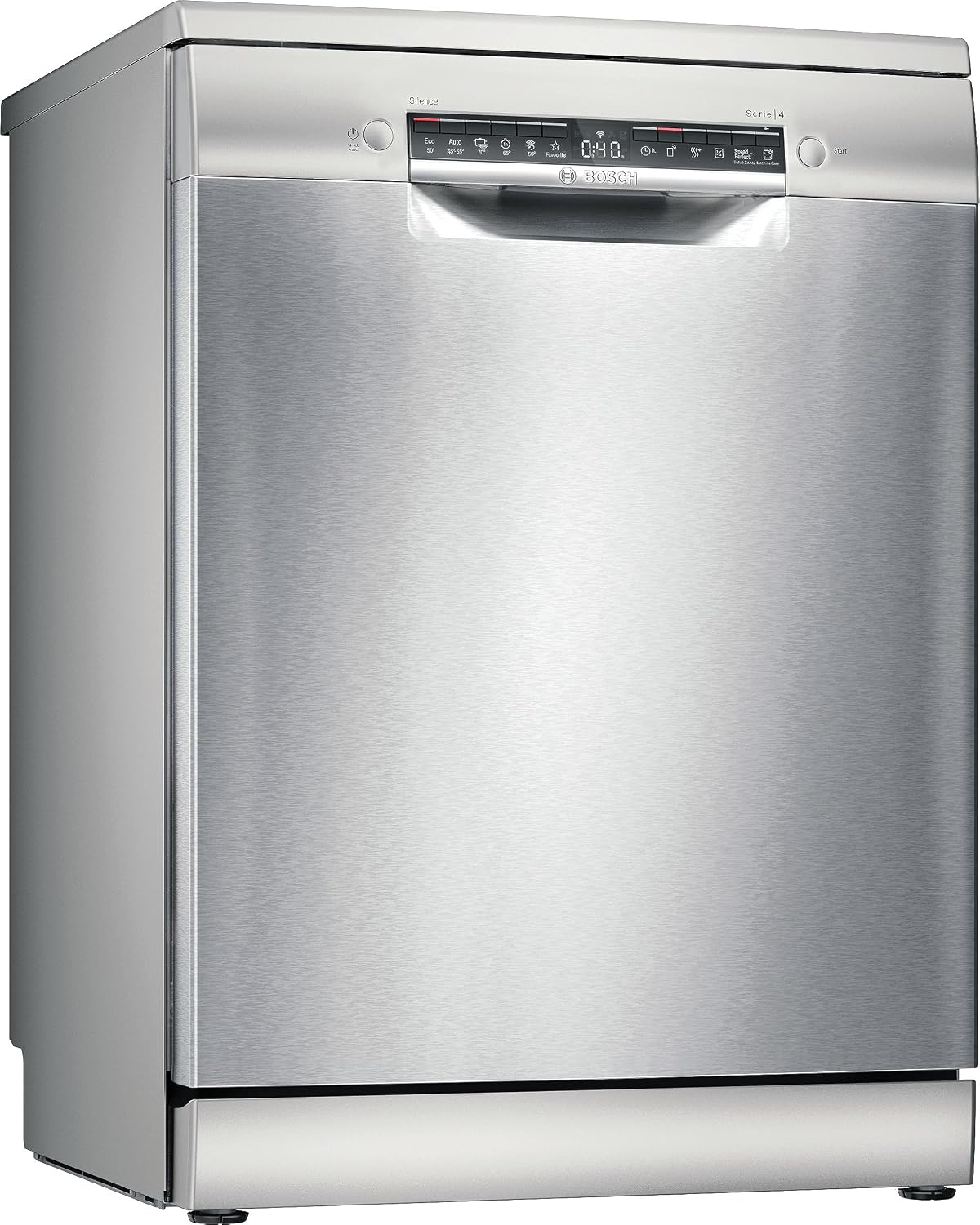 Bosch SMS4HMI07E Serie 4 - Lavastoviglie smart libera installazione 60 cm - 14 coperti - Acciaio anti impronta-Nestgetmart