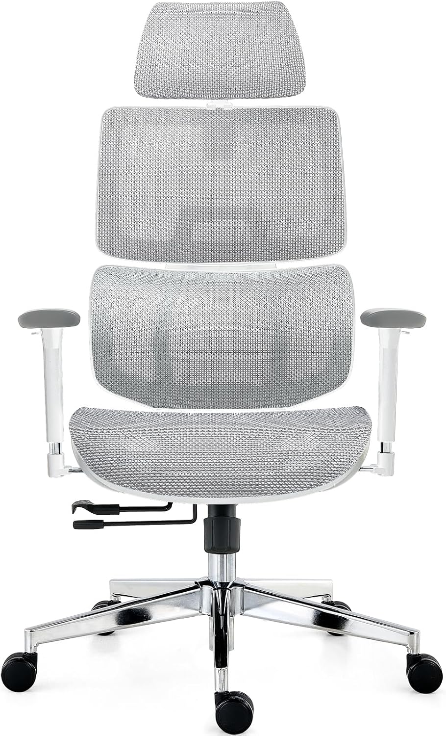 Sedia ufficio ergonomica in rete - bianca sovradimensionata - schienale alto - supporto 150 kg-Nestgetmart