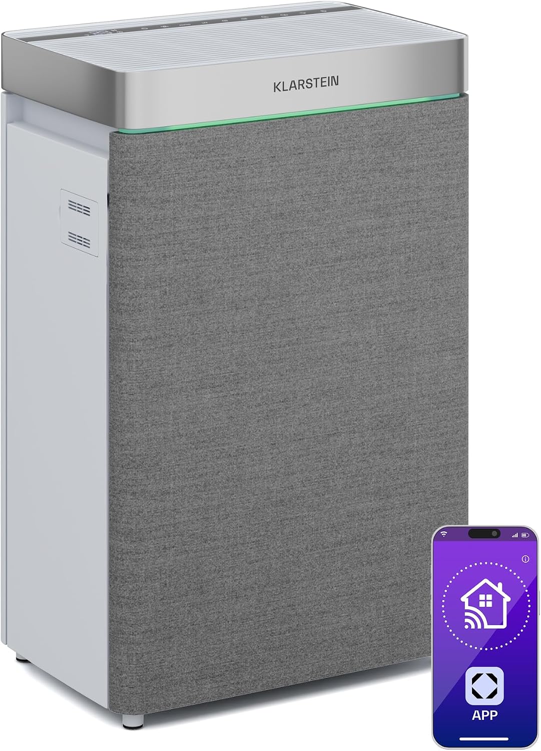 Klarstein AireLux Purificatore aria - grigio CADR 400 m3 h - HEPA carboni attivi UV C - WiFi 40 m2-Nestgetmart