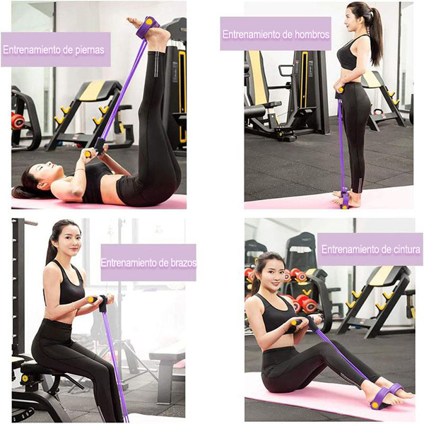 Banda elástica de pedal para entrenamiento de tensión manual, banda de estiramiento de yoga de látex natural ecológico, banda de resistencia ajustable para entrenamiento de brazos y cintura en gimnasio en casa, equipo de ejercicio