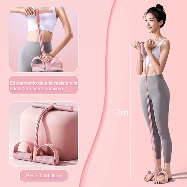 Banda elástica de pedal para entrenamiento de tensión manual, banda de estiramiento de yoga de látex natural ecológico, banda de resistencia ajustable para entrenamiento de brazos y cintura en gimnasio en casa, equipo de ejercicio